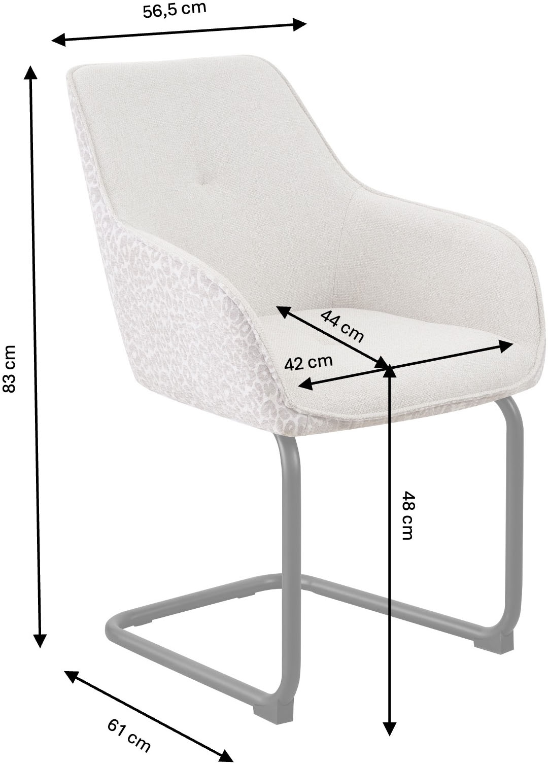 OTTO home Freischwinger »Albany« (Set) 2 Stk.moderner Freischwinger mit Leopardenlook und hochwertigem Webstoff