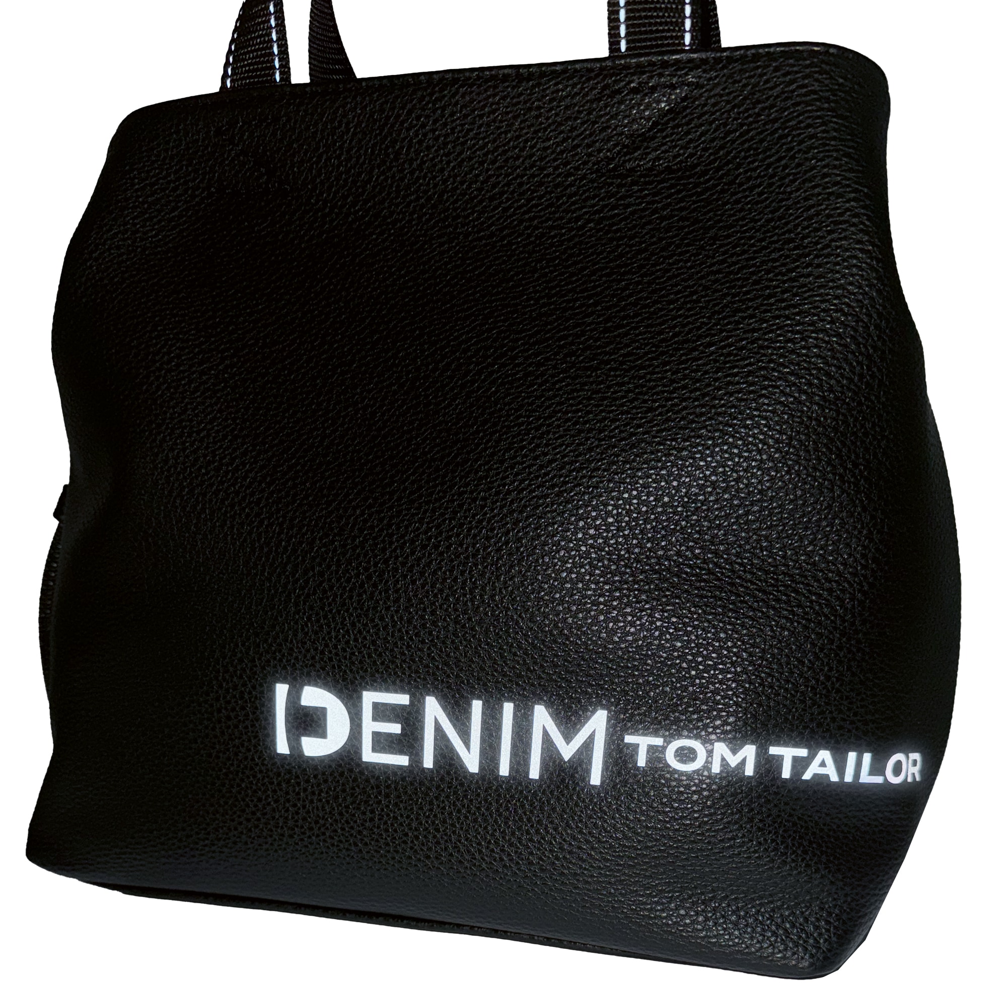 TOM TAILOR Denim Shopper »Marlow«, griffig leichtes Lederimitat mit reflektierendem Logo und Zierlinien
