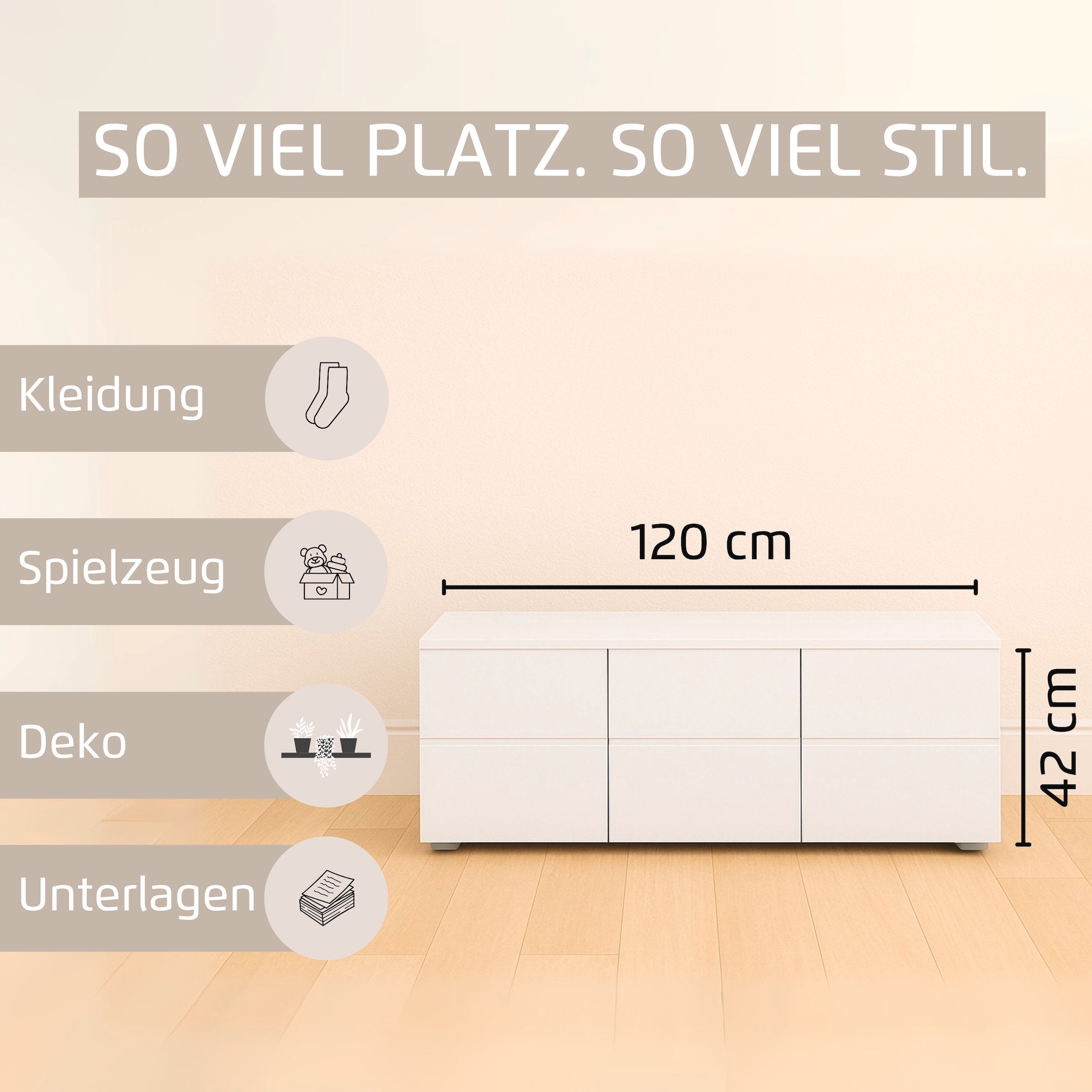 rauch TV-Board »Joel« Breite 80 oder 120 cm,  praktische und geräumige Schubladen MADE IN GERMANY