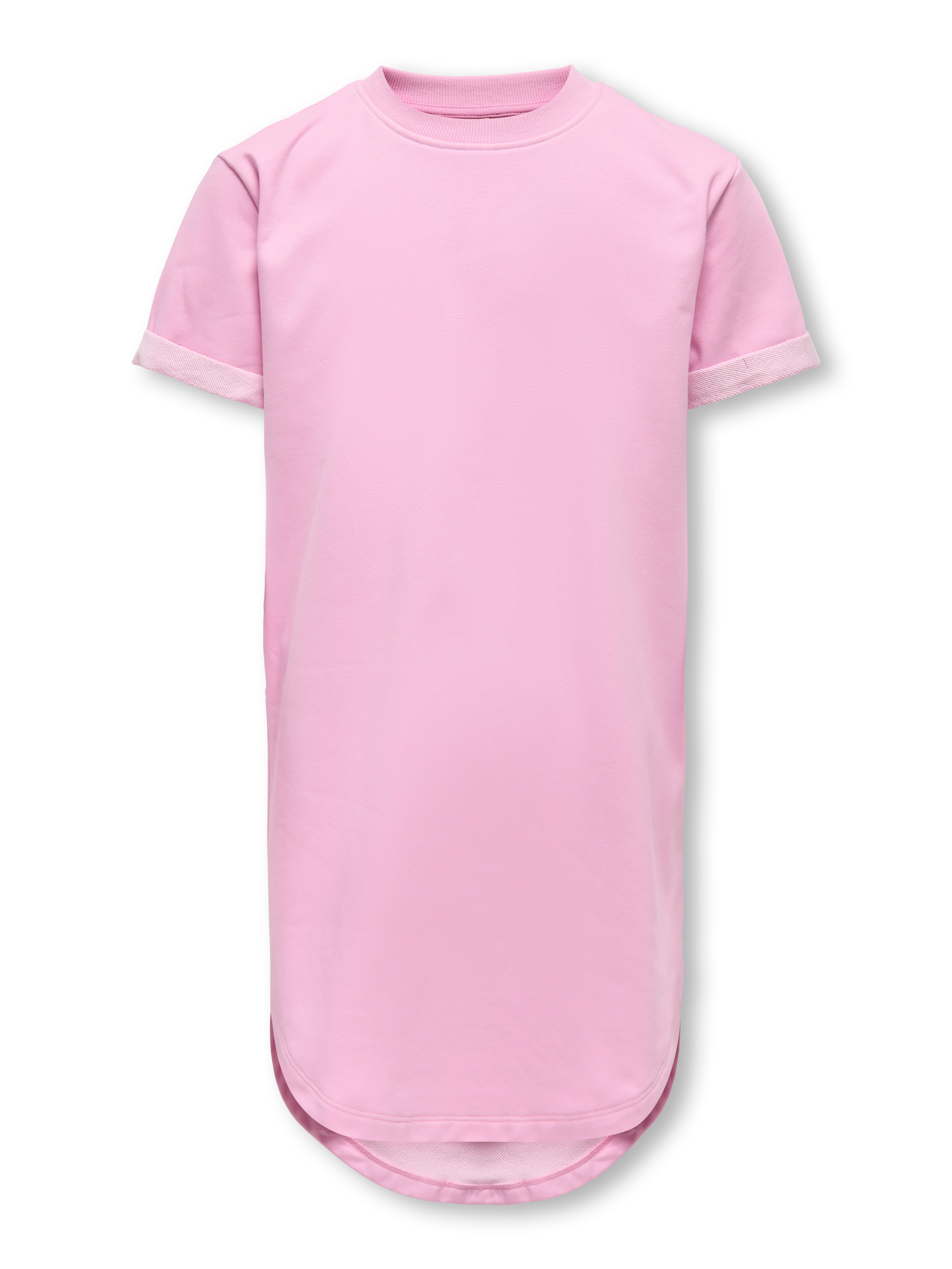 KIDS ONLY Sweatkleid "KOGINE S/S DRESS VD ZA JRS" mit abgerundetem Saum, hinten etwas länger geschnitten