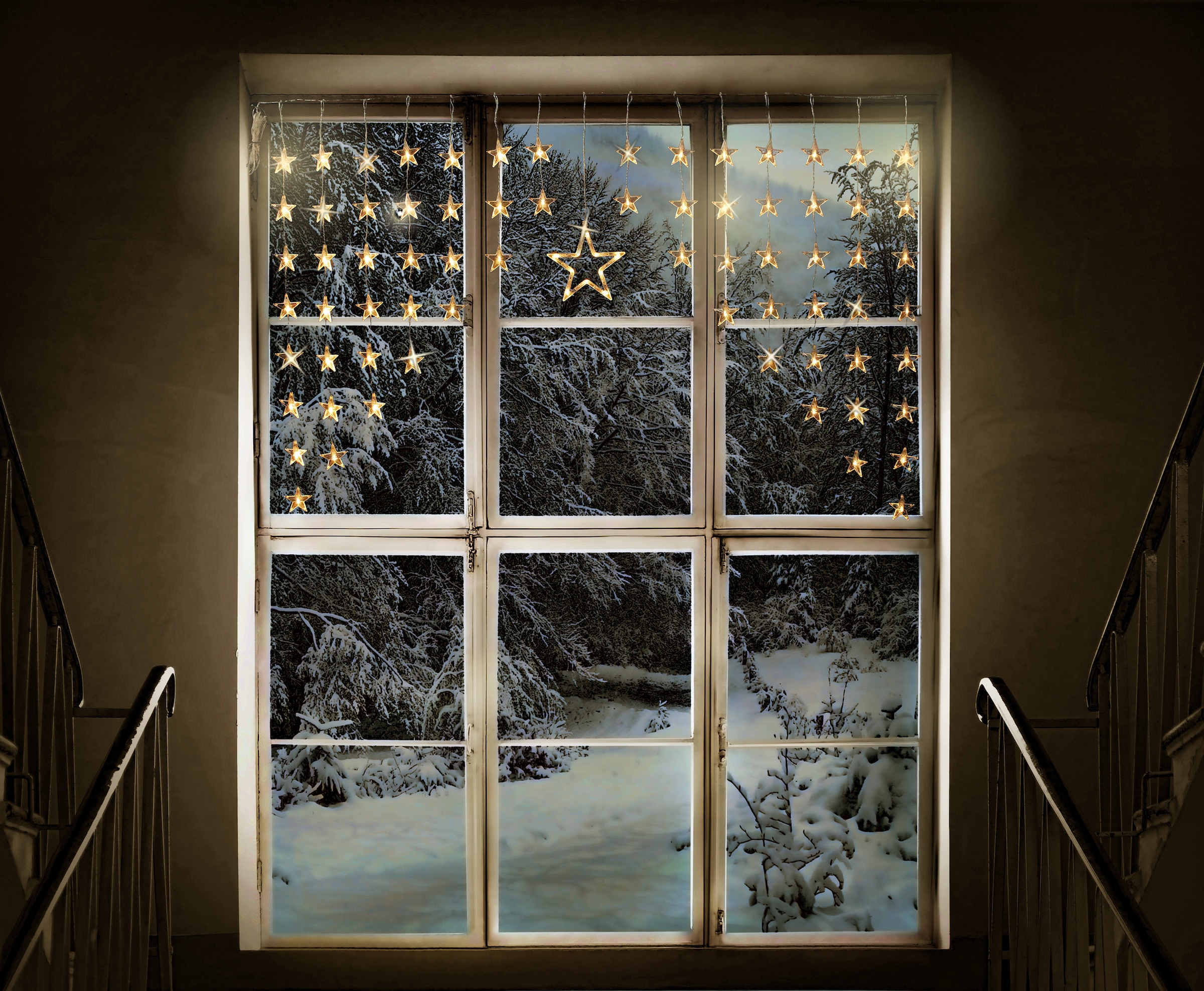 Star-Max LED-Lichtervorhang »Weihnachtsdeko St.-flammig, | kaufen Timer 80 BAUR einem (6/18h) aussen«, mit