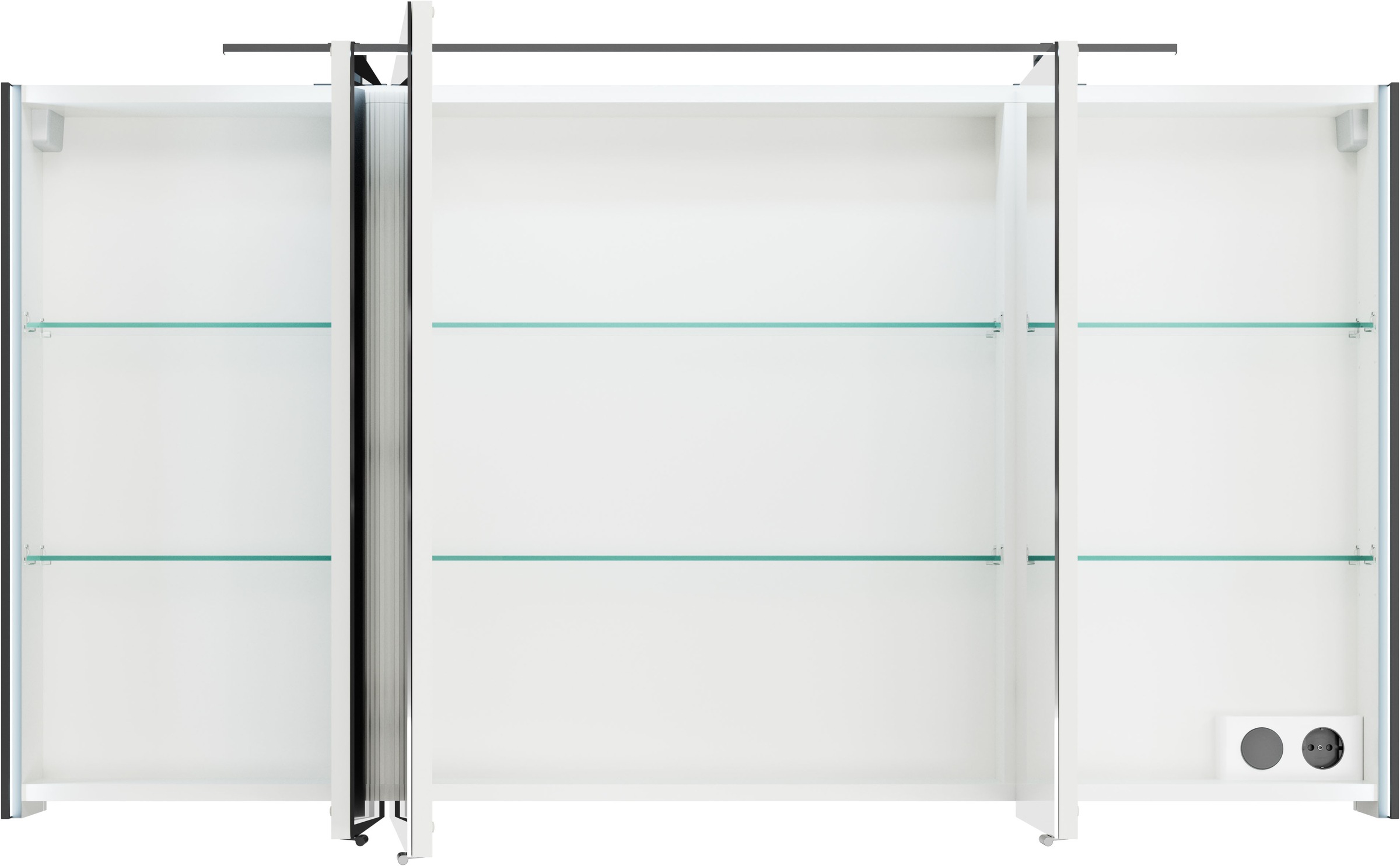 Saphir Badmöbel-Set »Serie 7045 2-teilig Mineralmarmor-Waschtisch mit LED-Spiegelschrank«, (Set, 2 St.), Badezimmer-Set 133,2 cm breit, inkl. Türdämpfer, 5 Türen, 2 Schubladen