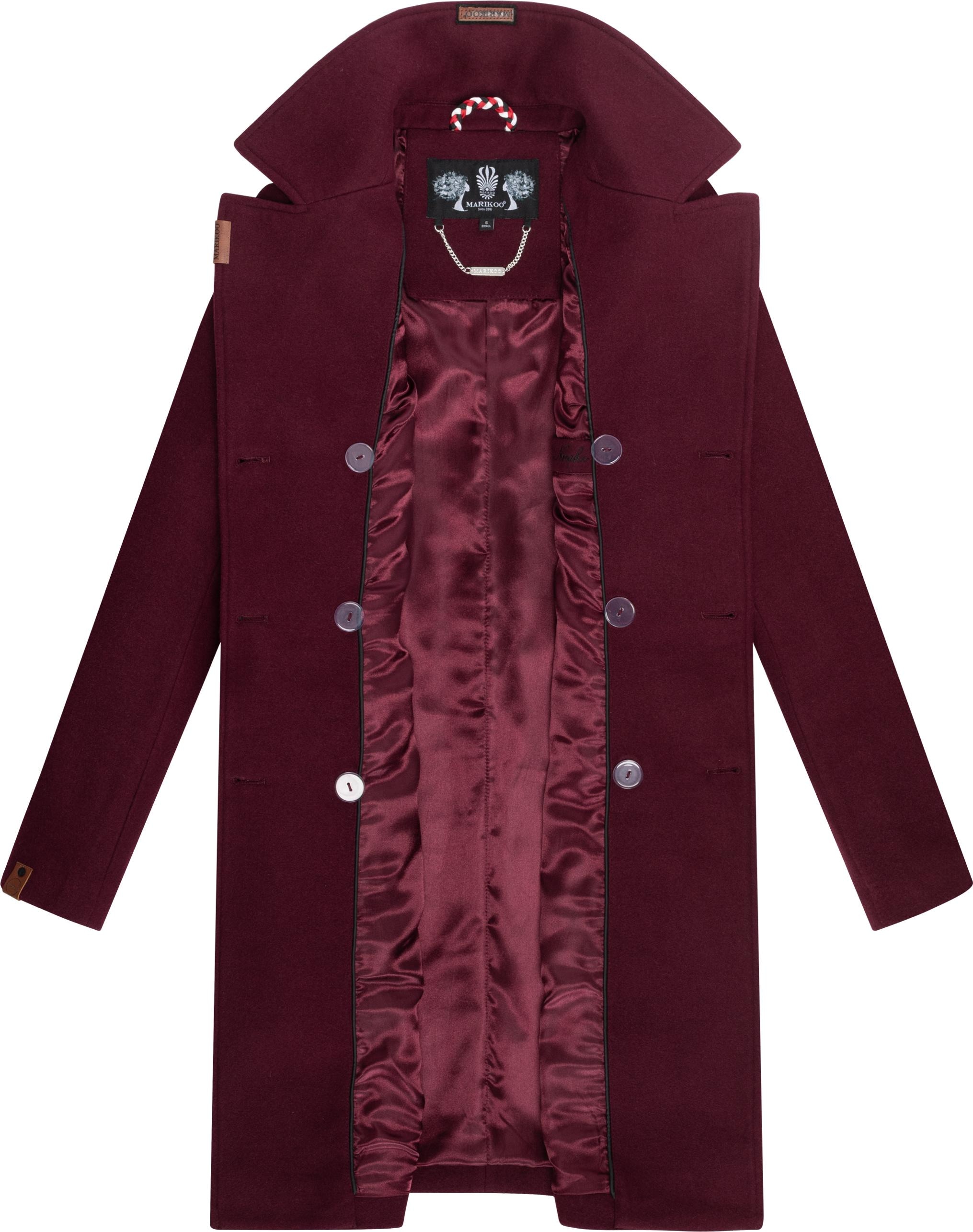 Marikoo Wollmantel »Nanakoo«, edler Damen Trenchcoat in Woll-Optik