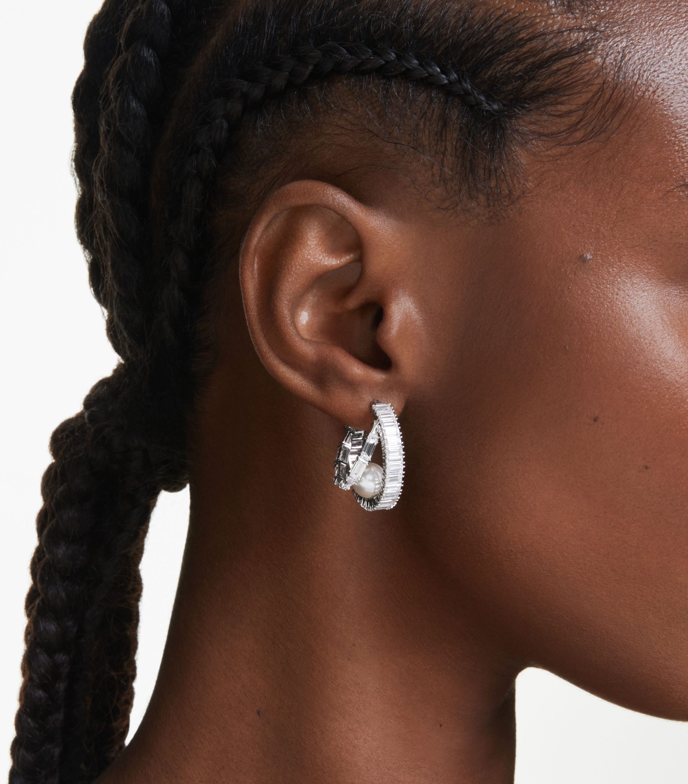 Swarovski Paar Creolen »Schmuck Geschenk Ariana Grande Ohrringe, 5720868«, mit Swarovski® Kristall - mit Swarovski® Perle