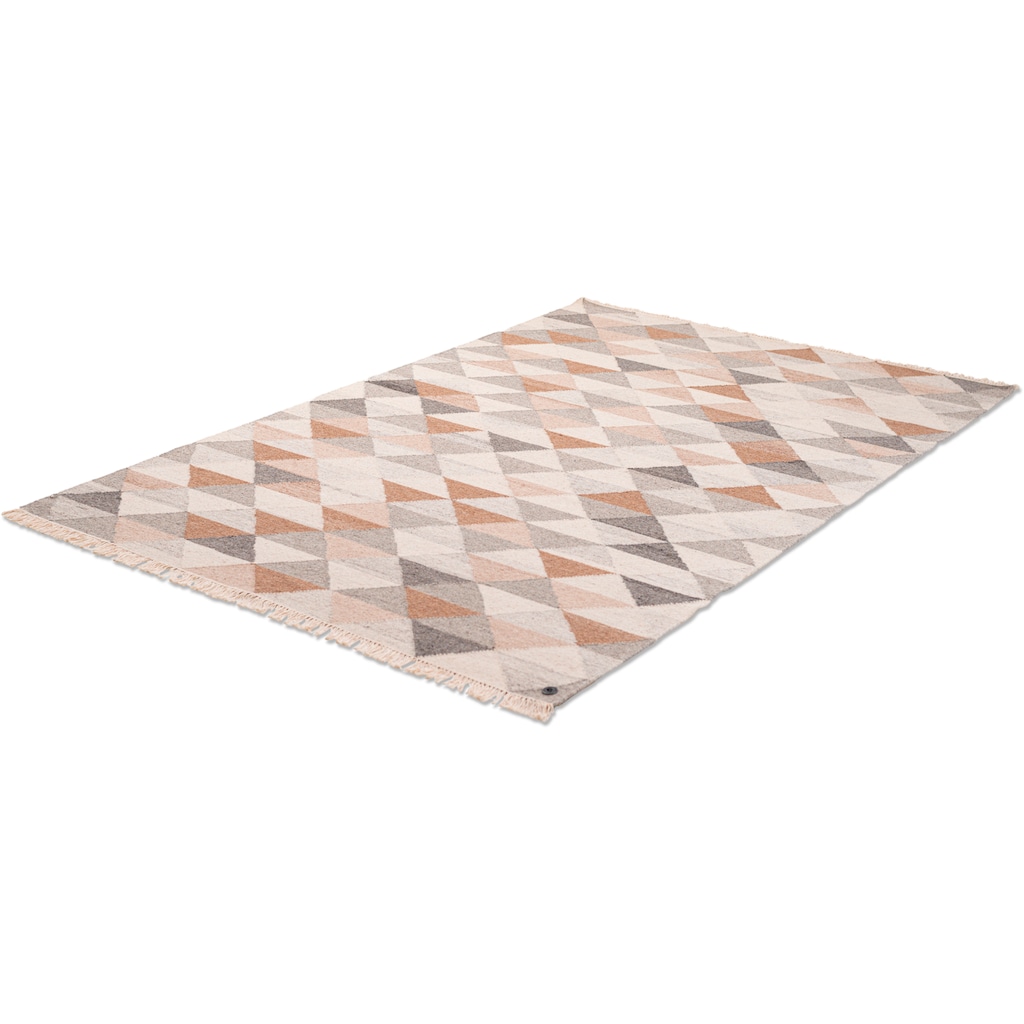 TOM TAILOR HOME Teppich »Triangle Kelim«, rechteckig, handgewebt, mit Fransen, Boho-Style