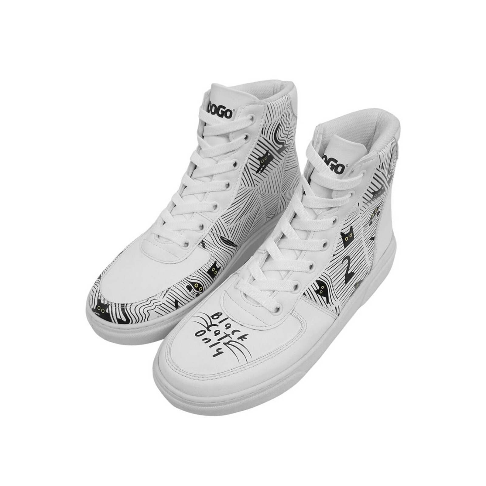 DOGO Sneaker "Ace Boots Black Cats Only Damen High Sneaker, Ace Boots Black" Handgefertigt