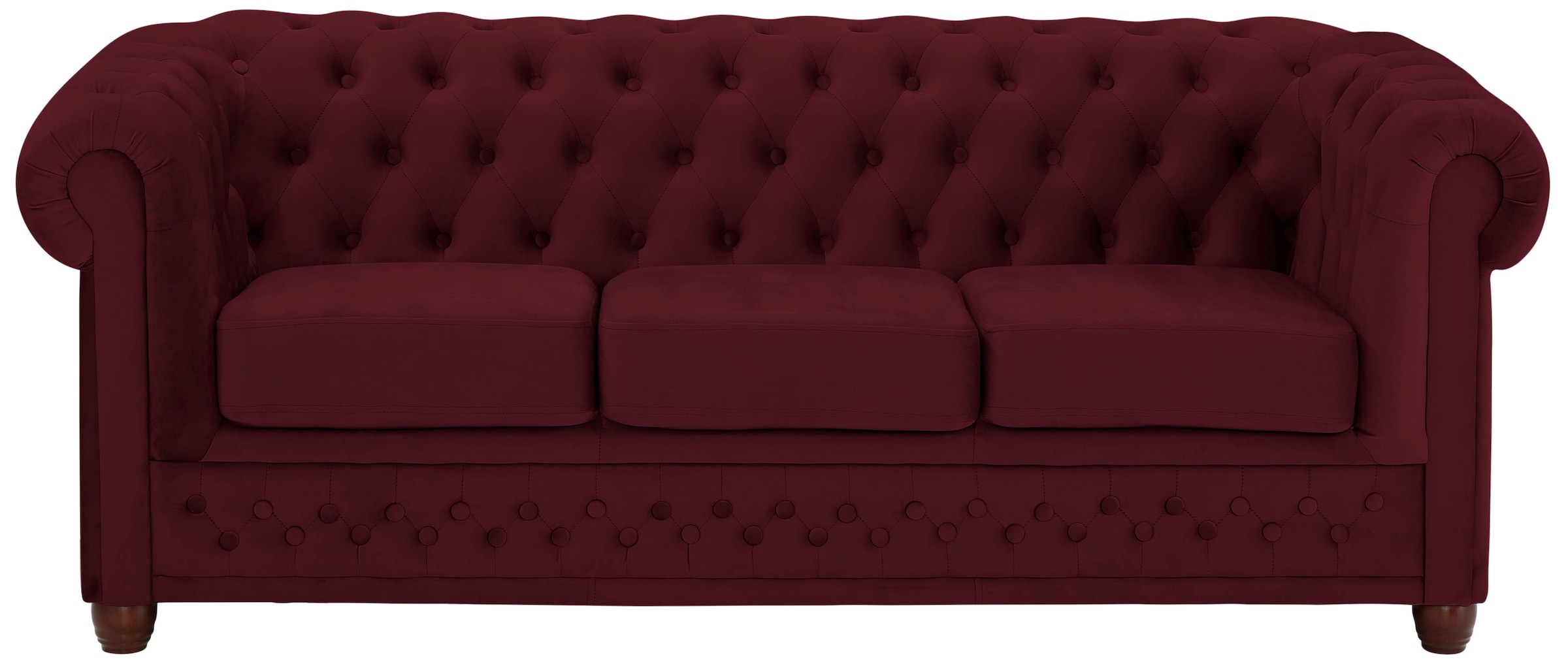 Home affaire Chesterfield-Sofa "New Castle", mit hochwertiger Knopfheftung in Chesterfield-Design, B/T/H: 203/86/72