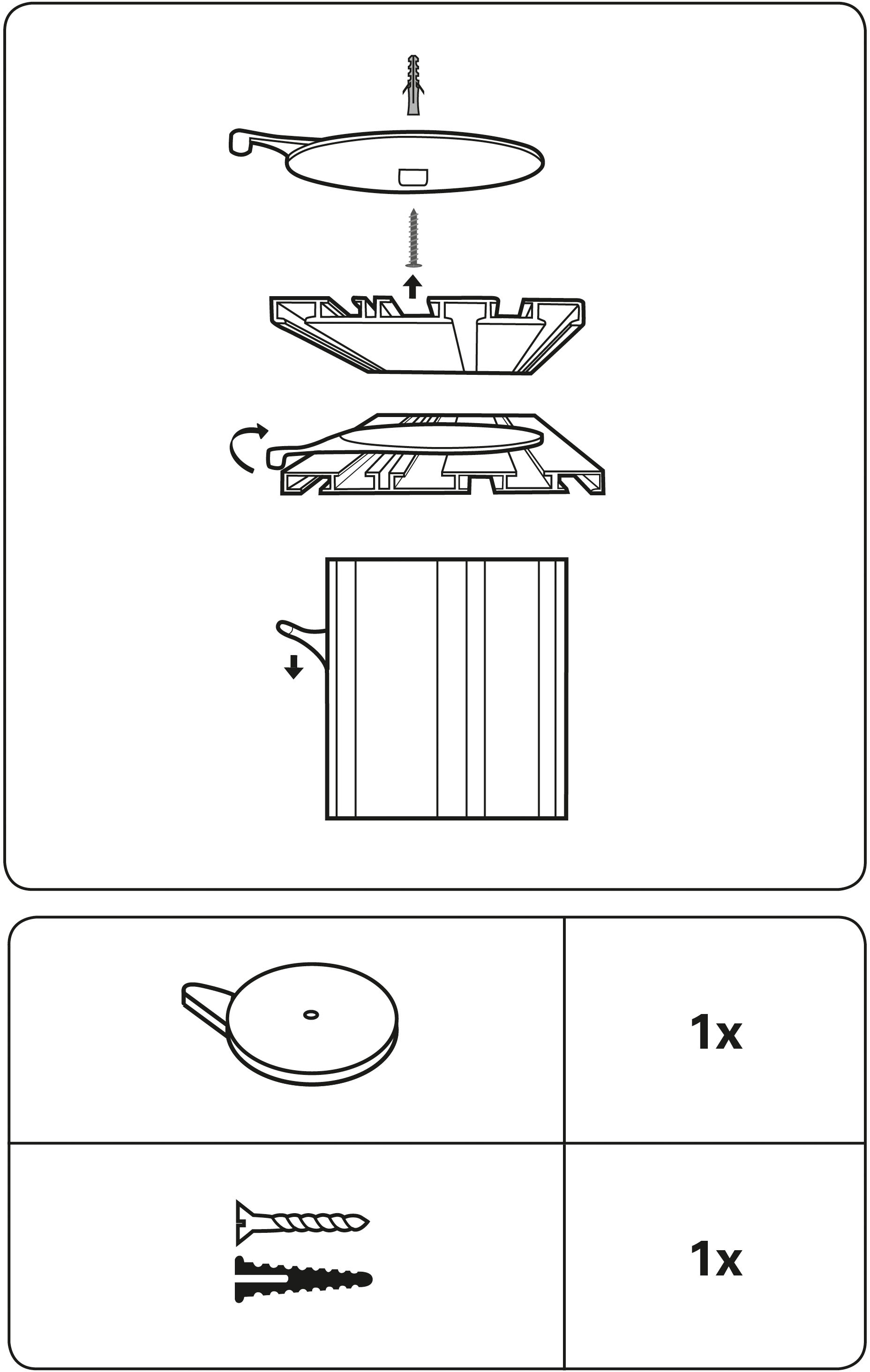 GARDINIA Deckenträger für Sichtschutz »inkl. Befestigungsmaterial«, Serie Aluminium-Vorhangschiene