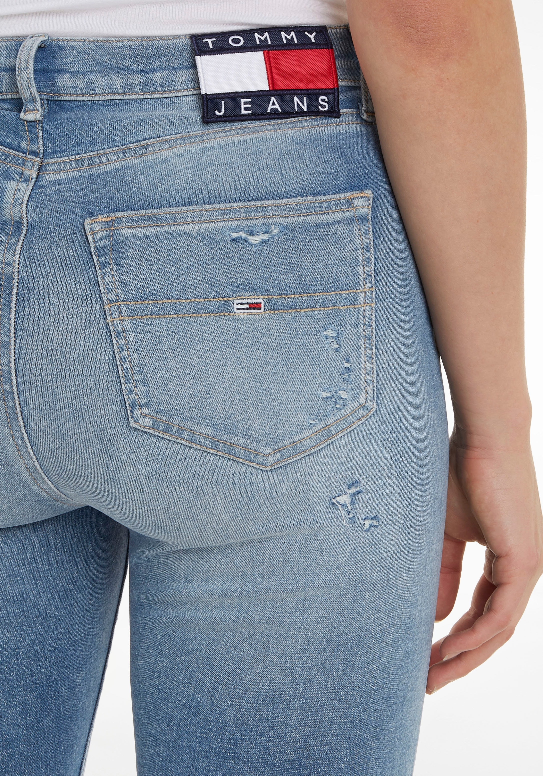 Logostickerei Jeans Tommy Logobadge mit Skinny-fit-Jeans ANK kaufen und für HR »SYLVIA SSKN BAUR | CG7216«,