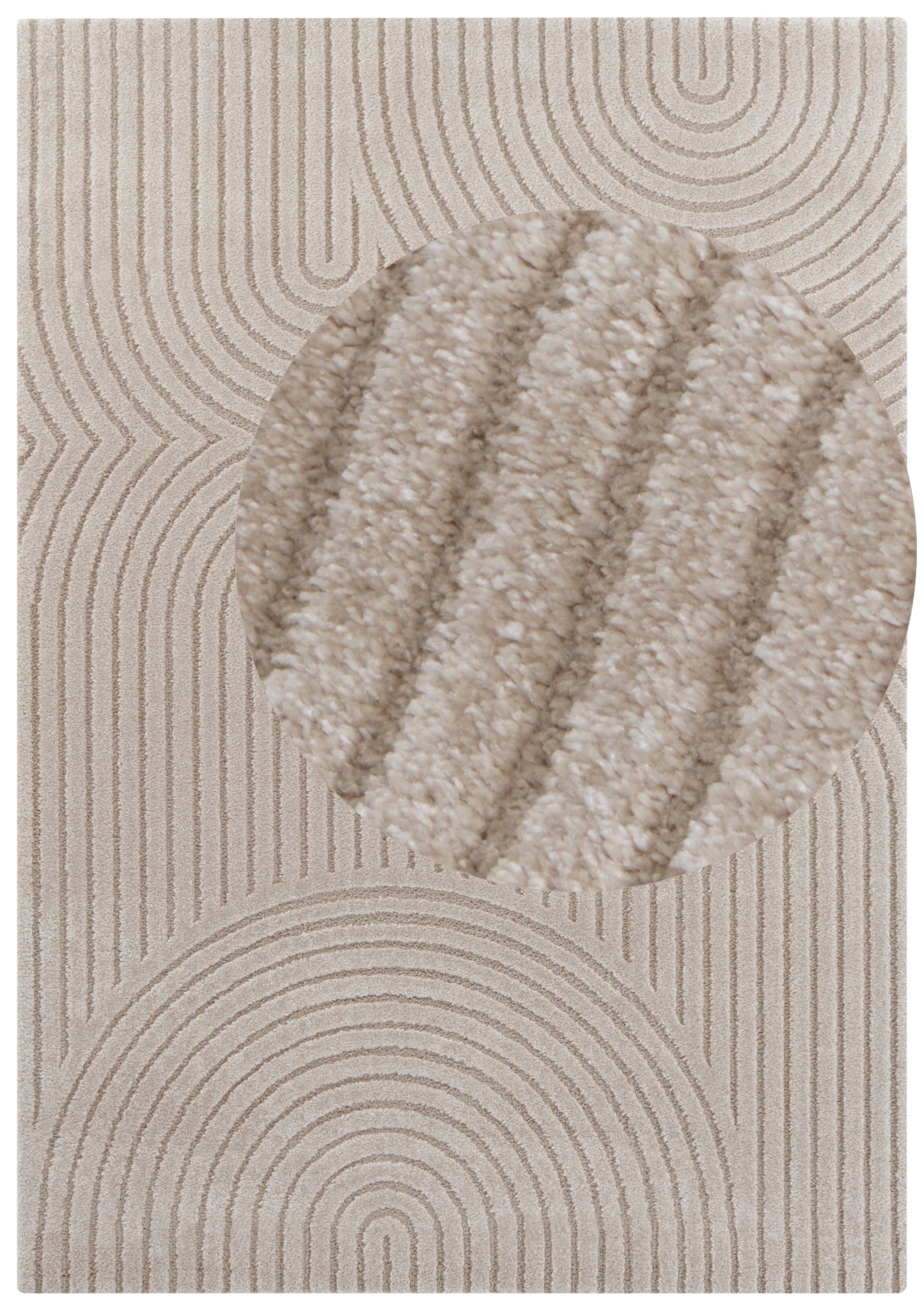 ELLE DECORATION Designteppich »Panglao«, rechteckig, 14 mm Höhe, flauschiger uni Kurzflor, Hoch Tief Struktur, modern, Wohnzimmer