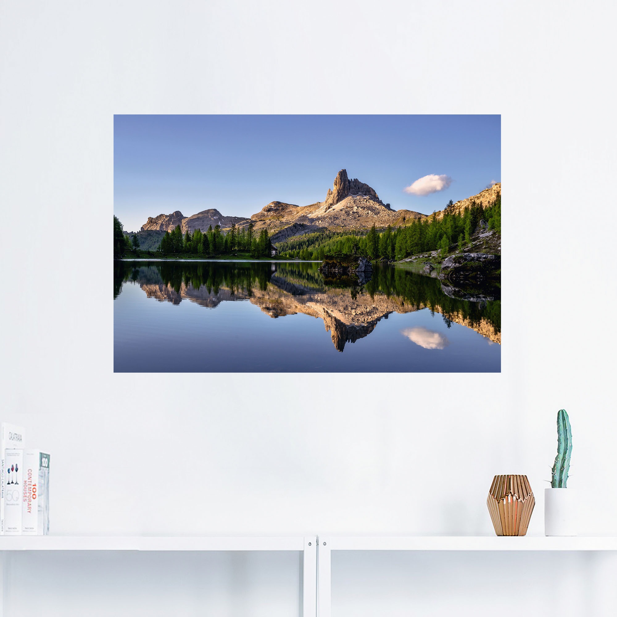 Artland Leinwandbild »Lago Di Federa in den Dolomiten«, Gewässer, (1 St.), auf Keilrahmen gespannt