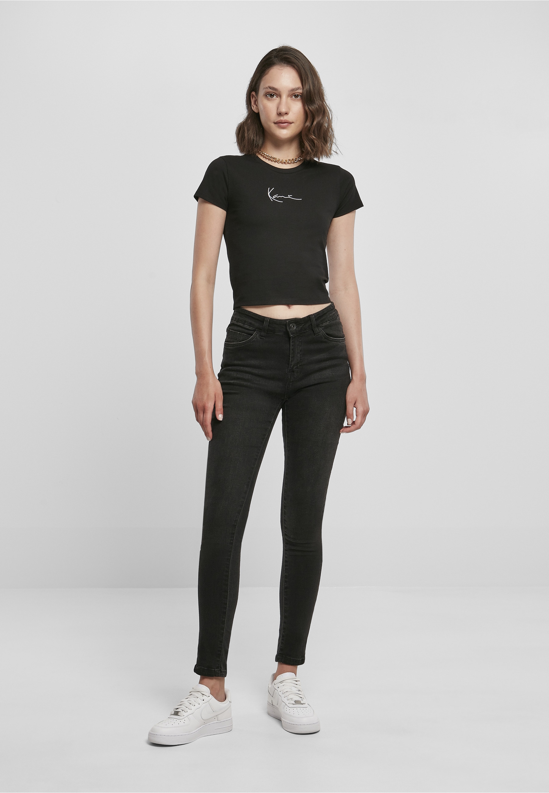 Karl Kani T-Shirt »Karl Kani Damen KKWQ22002BLK SMALL SIGNATURE SHORT TEE BLK« 1 Stk.