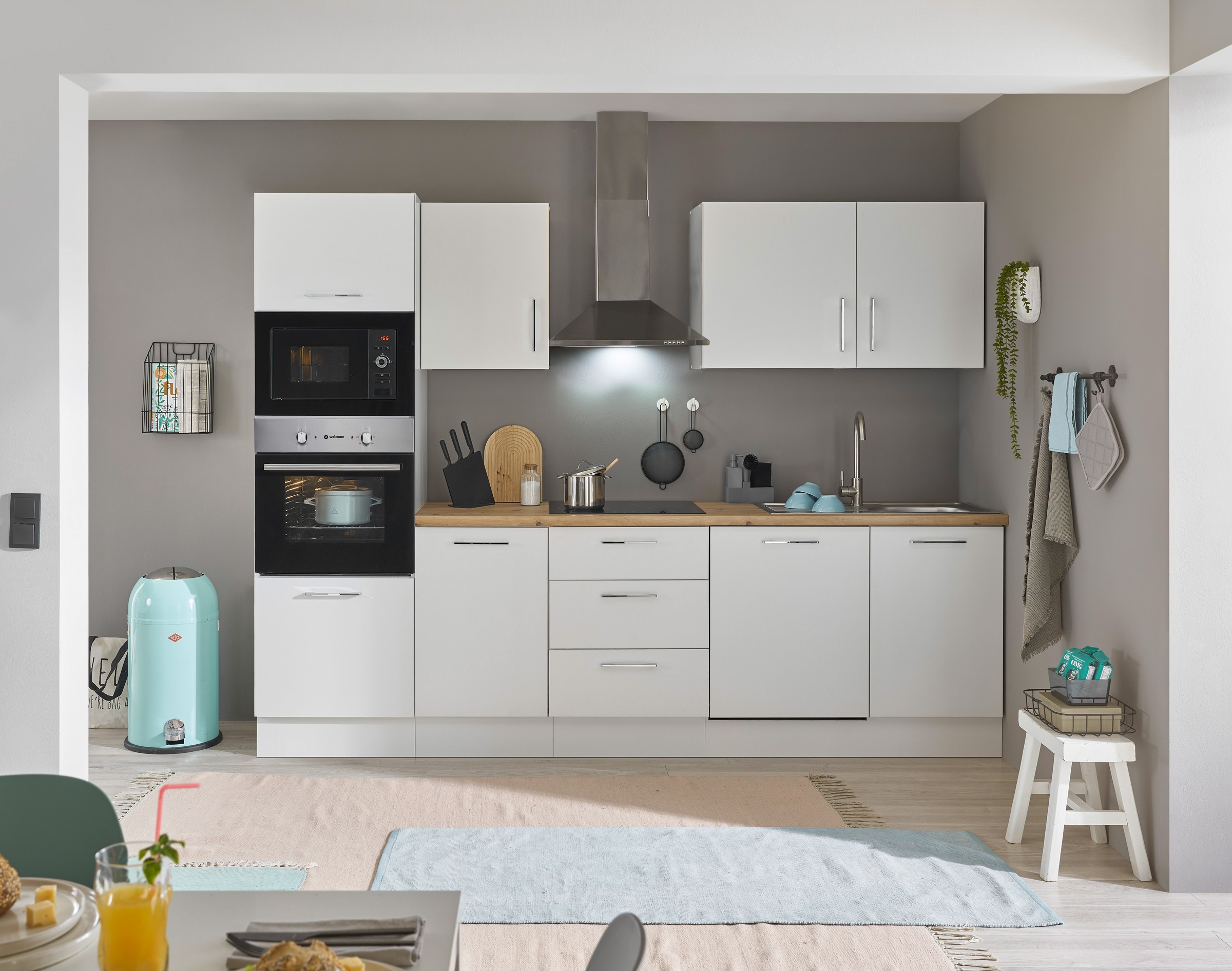 BASIC by Balculina Küchenzeile »Turin«, Breite 280 cm, wahlweise mit E-Geräten