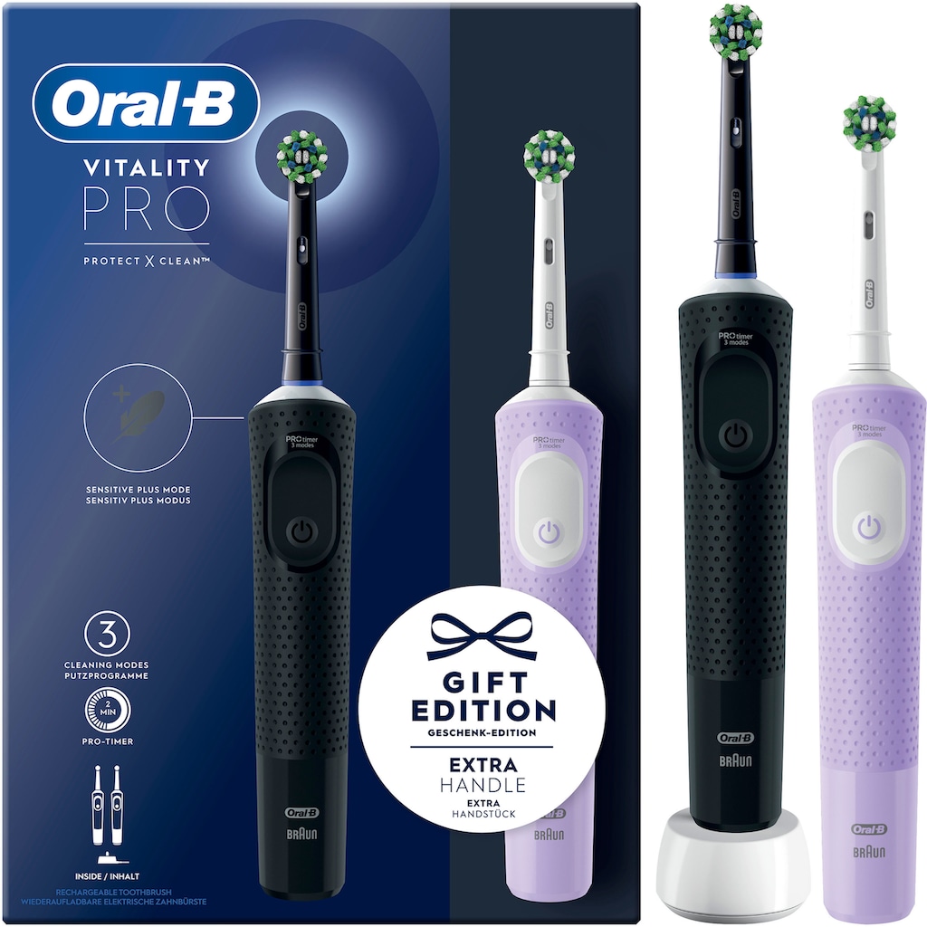 Oral-B Elektrische Zahnbürste »Vitality Pro«, 2 St. Aufsteckbürsten