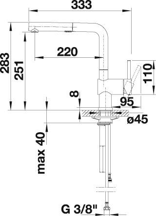Thumbnail - Blanco Küchenarmatur "LINUS-S Vario" Hochdruck, mit herausziehbarer Zweistrahlbrause