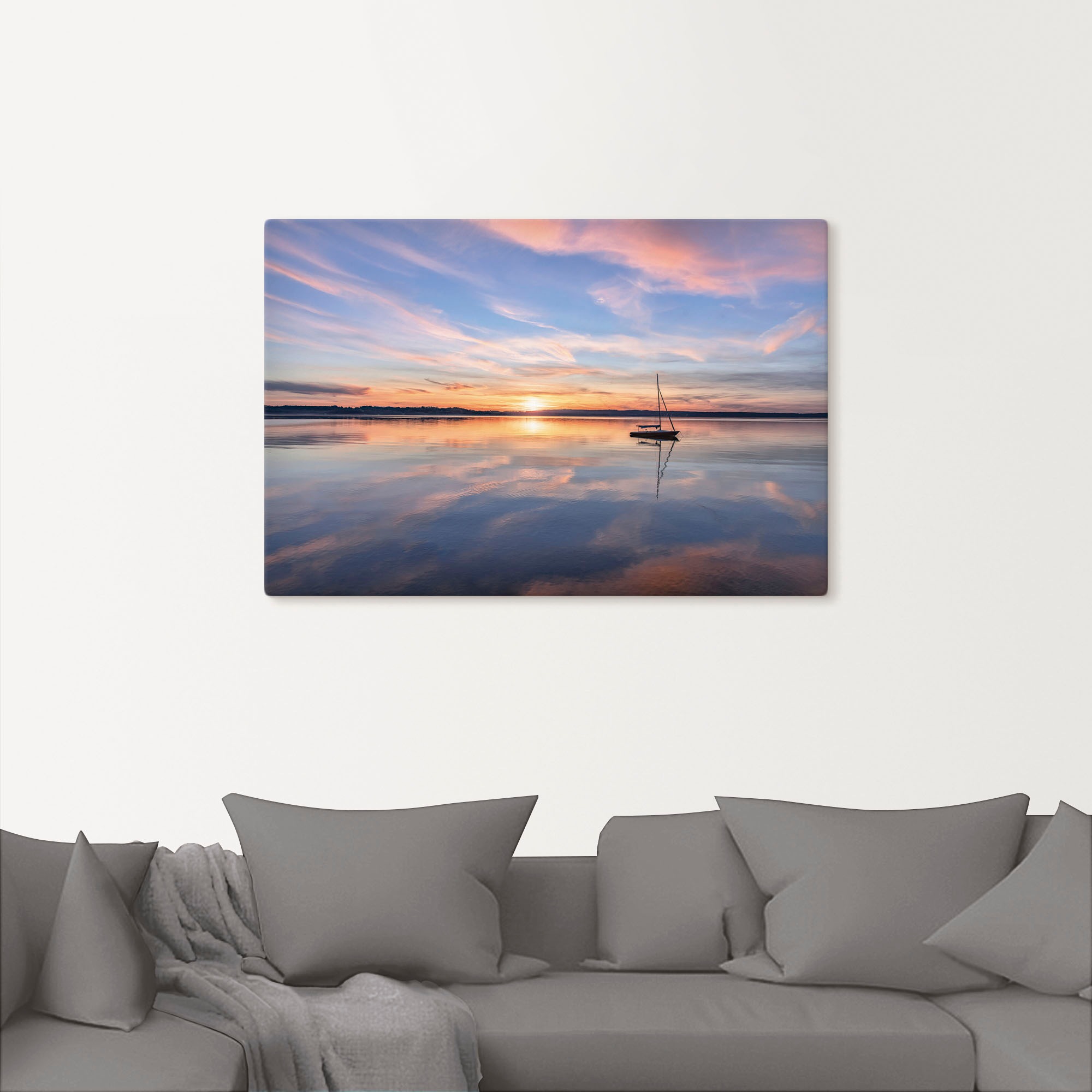 Artland Leinwandbild "Sonnenuntergang am Starnberger See II" Bilder vom Son günstig online kaufen