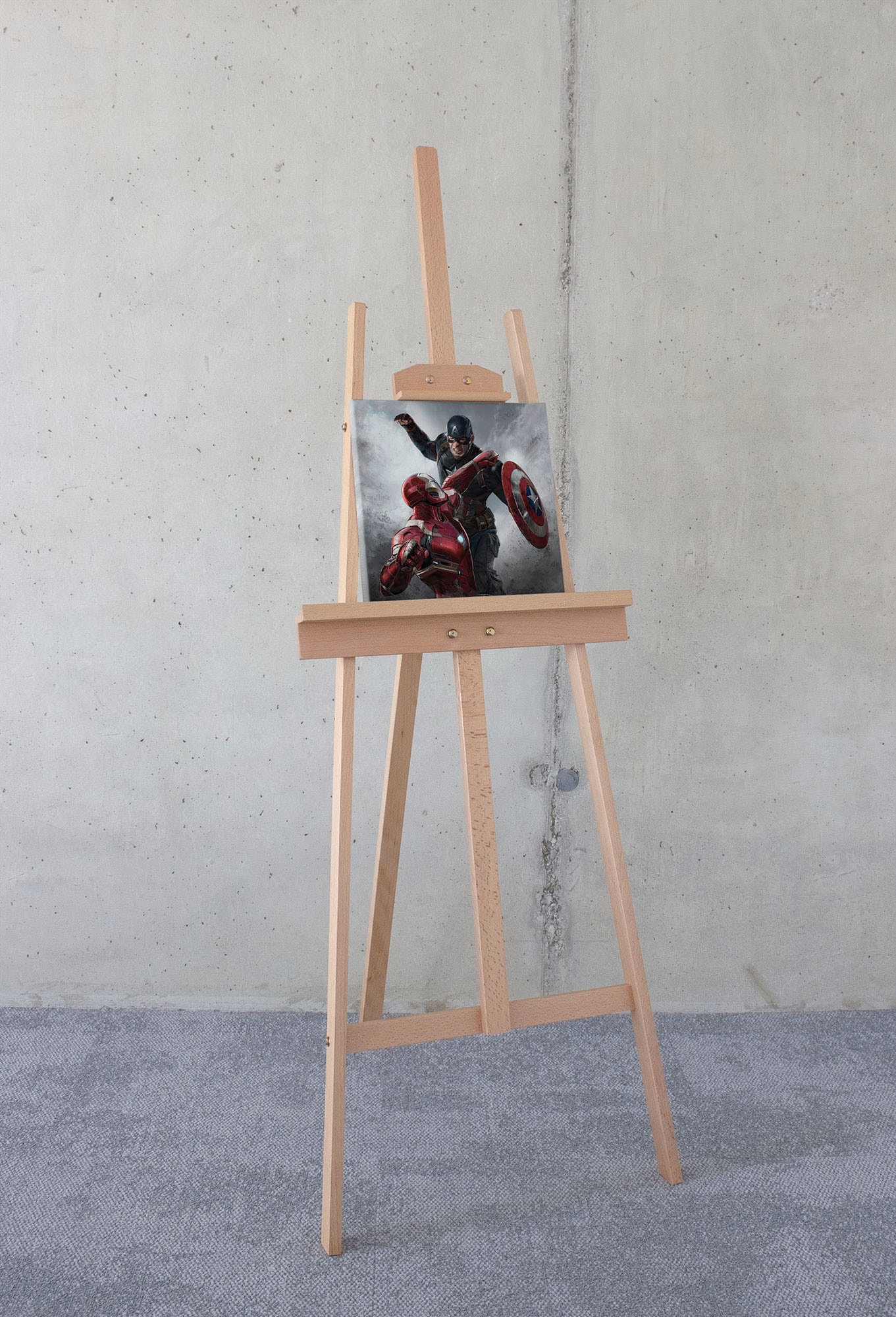 Komar Leinwandbild "Captain America vs. Iron Man - Größe 30 x 30 cm" Disney günstig online kaufen