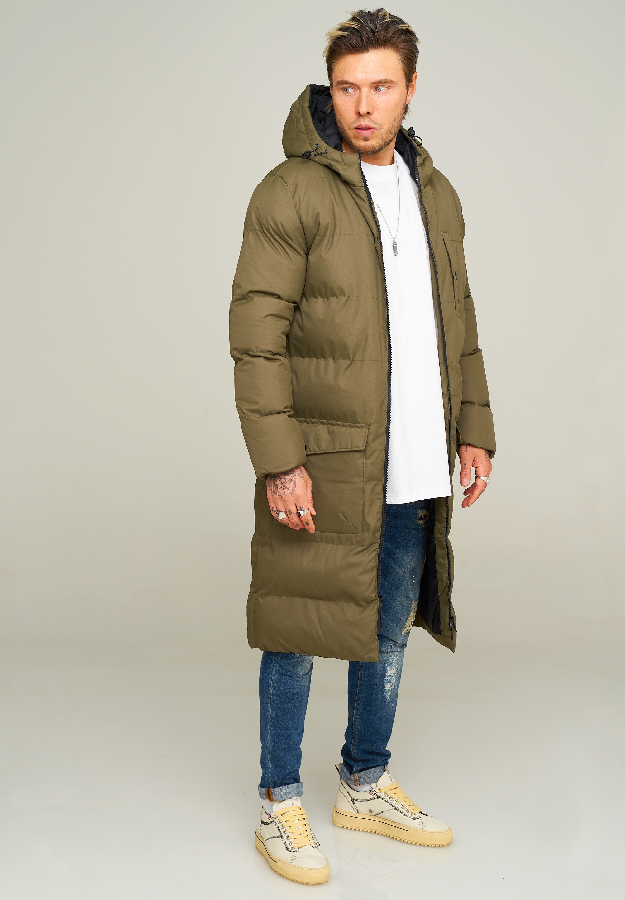 behype Parka »LONGLINE PUFFER PARKA«, mit Kapuze