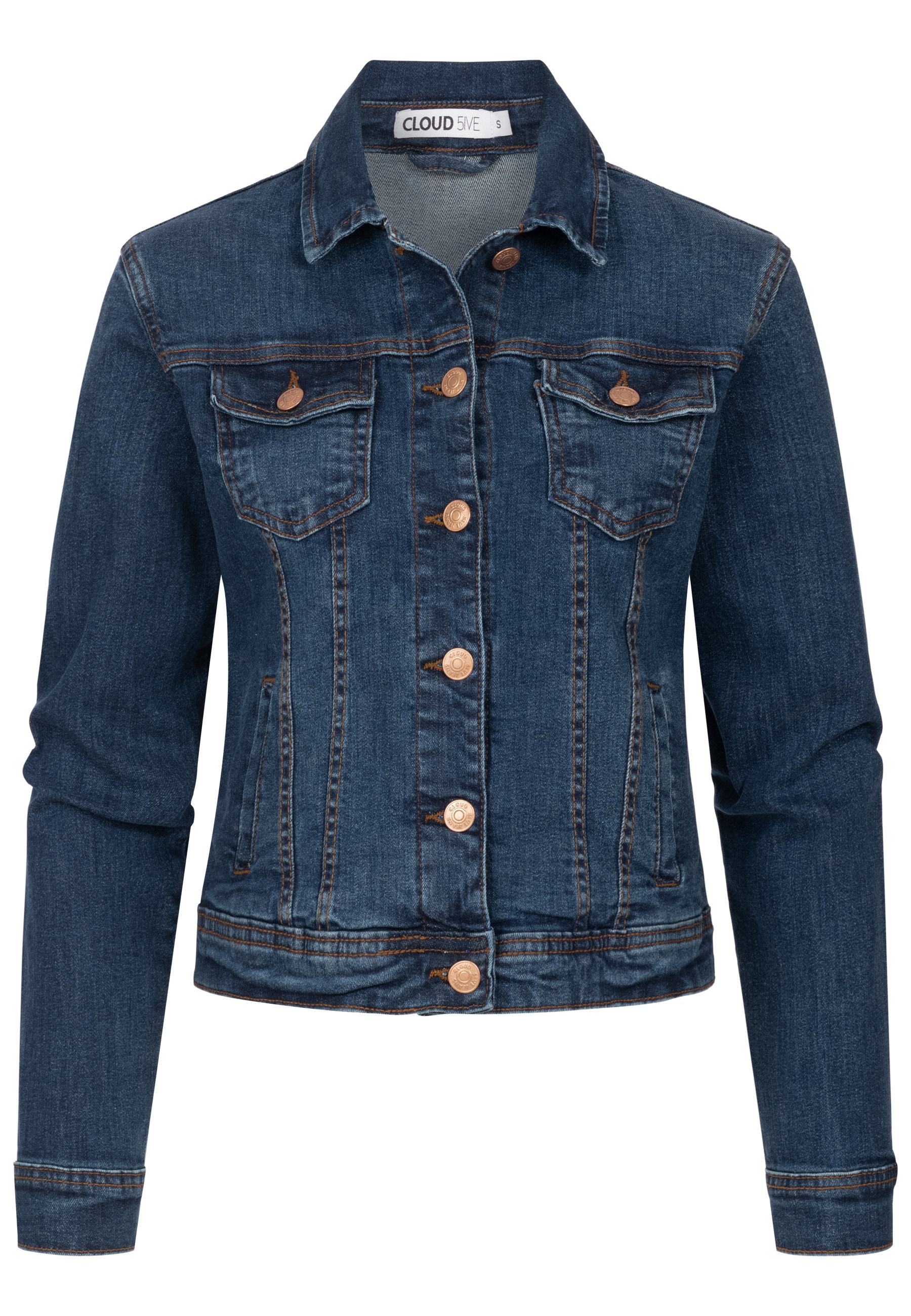 CLOUD 5IVE Jeansjacke "CLOUD 5IVE Damen Jeans Jacke" 1 Stk. tlg. ohne Kapuz günstig online kaufen