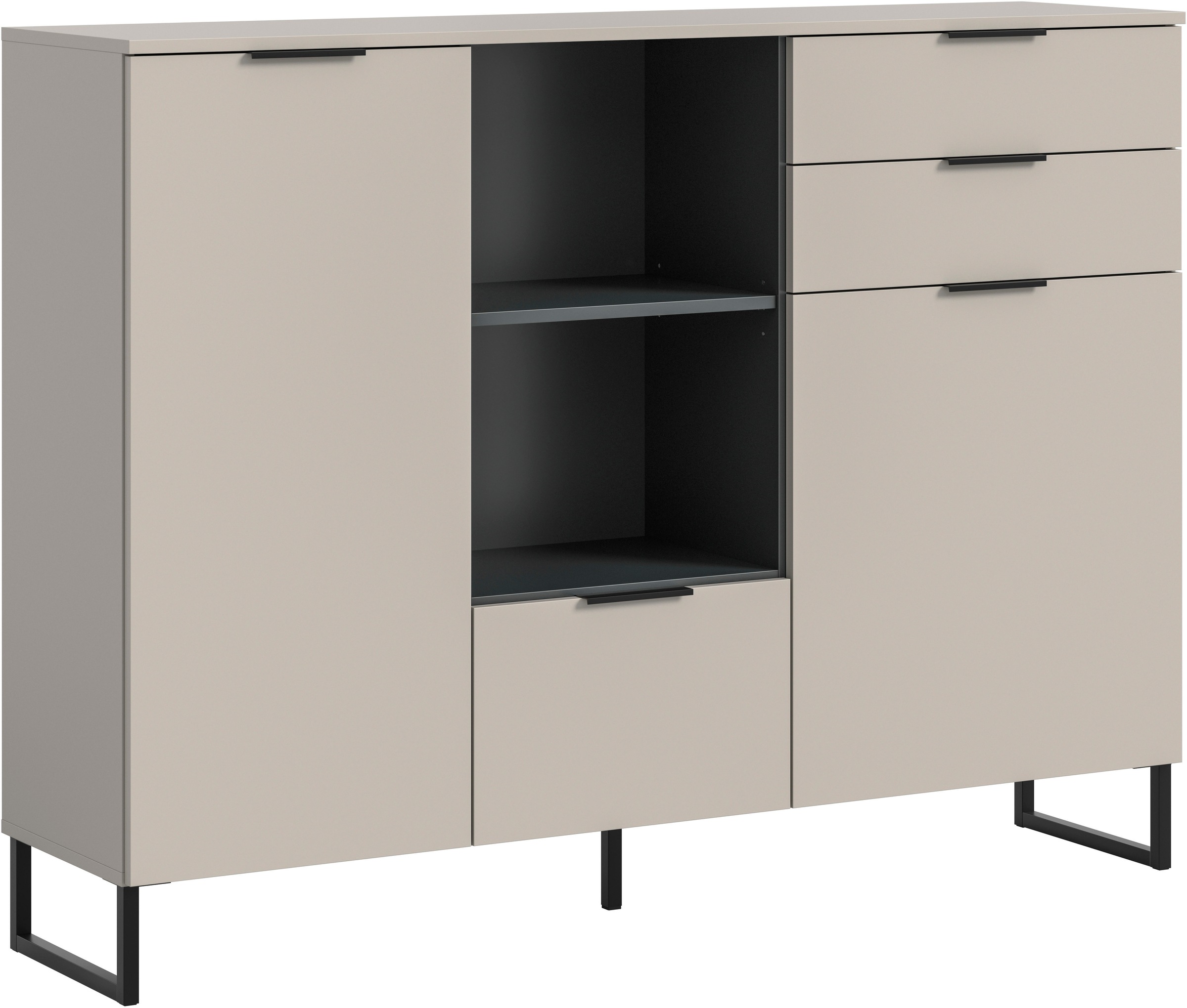 Home affaire Highboard "ADIO, Breite 150cm, 2 Türen, 1 Klappe, 2 Schubkäste günstig online kaufen