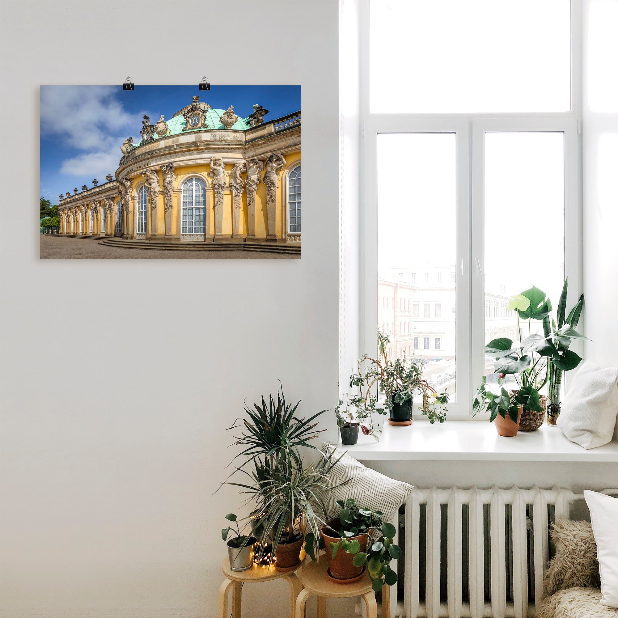 Black Friday Artland Wandbild »Schloss Sanssouci«, Gebäude, (1 St.), als  Alubild, Leinwandbild, Wandaufkleber oder Poster in versch. Größen | BAUR | Poster