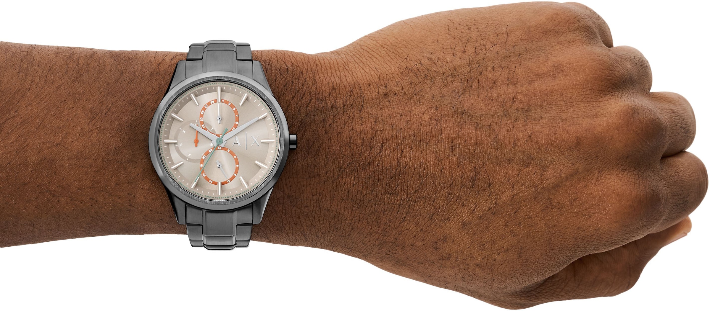 ARMANI EXCHANGE Multifunktionsuhr, Quarzuhr, Armbanduhr, Herrenuhr, analog, Edelstahlarmband