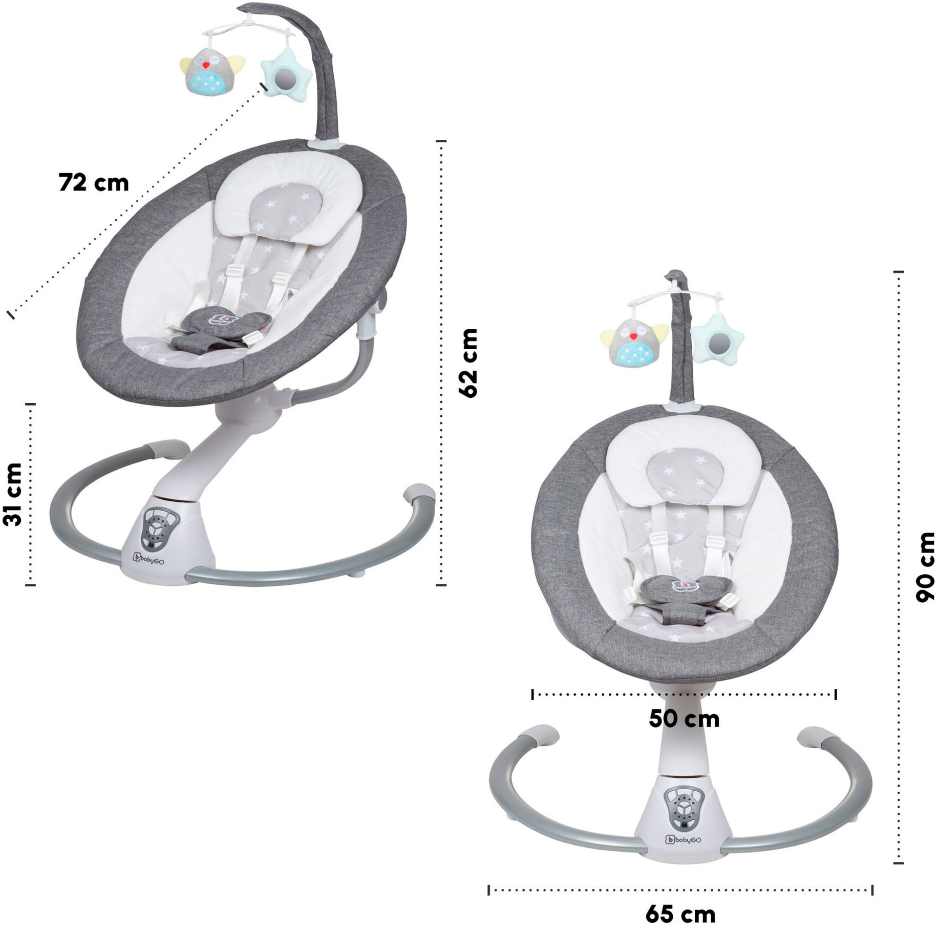 BabyGo Babywippe »Homey«, bis 9 kg, mit Schaukelbewegungen und Sound