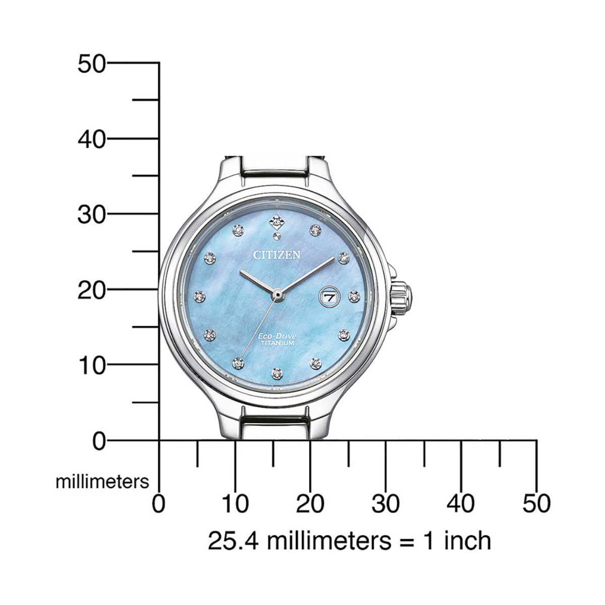 Citizen Titanuhr, Armbanduhr, Damenuhr, Solar, Titanarmband, Saphirglas