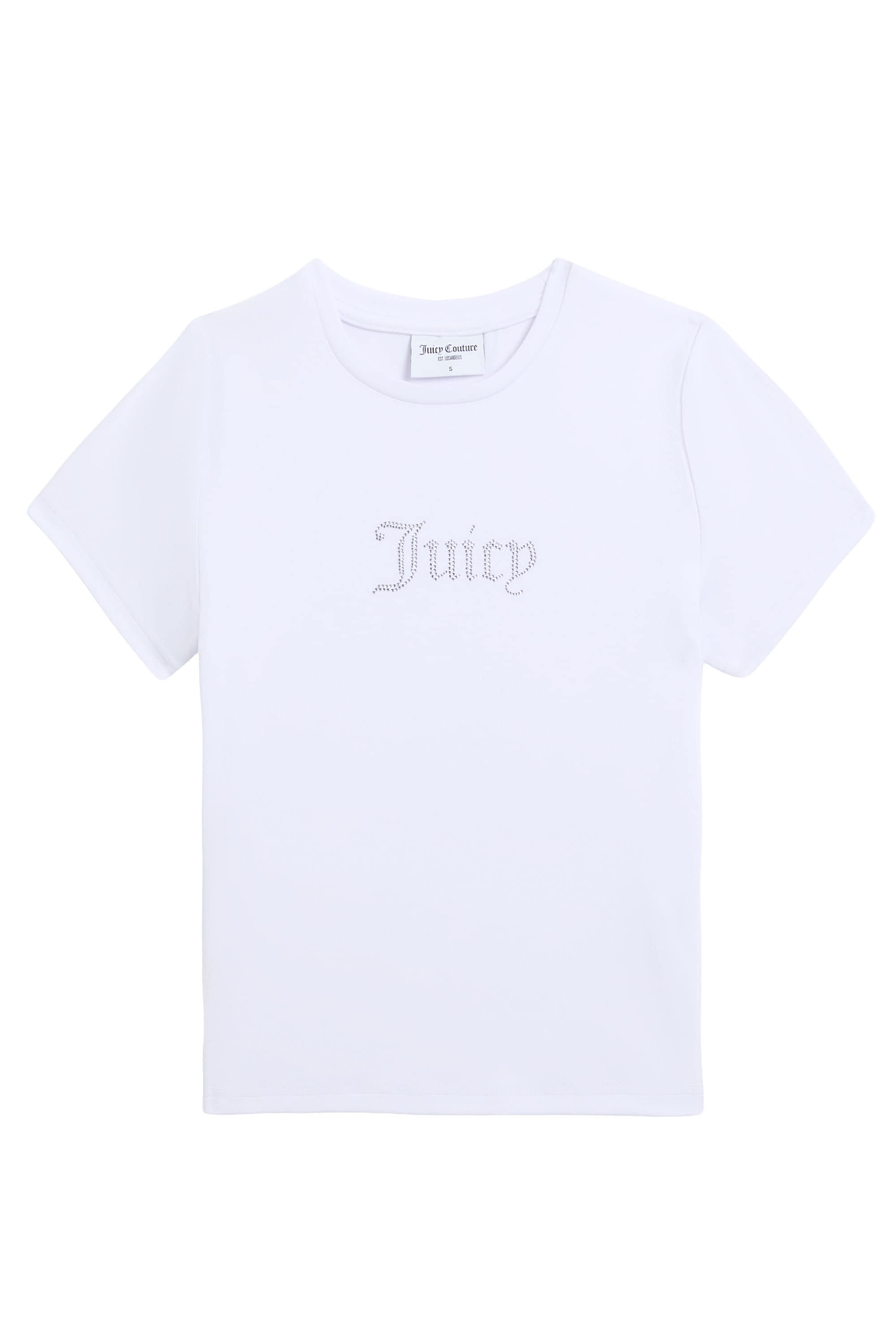 Juicy Couture "ESME FITTED TEE Damen" T-Shirt Damen, Schriftzug, Sportshirt, Logoprint, mit Glitzer, Sale
