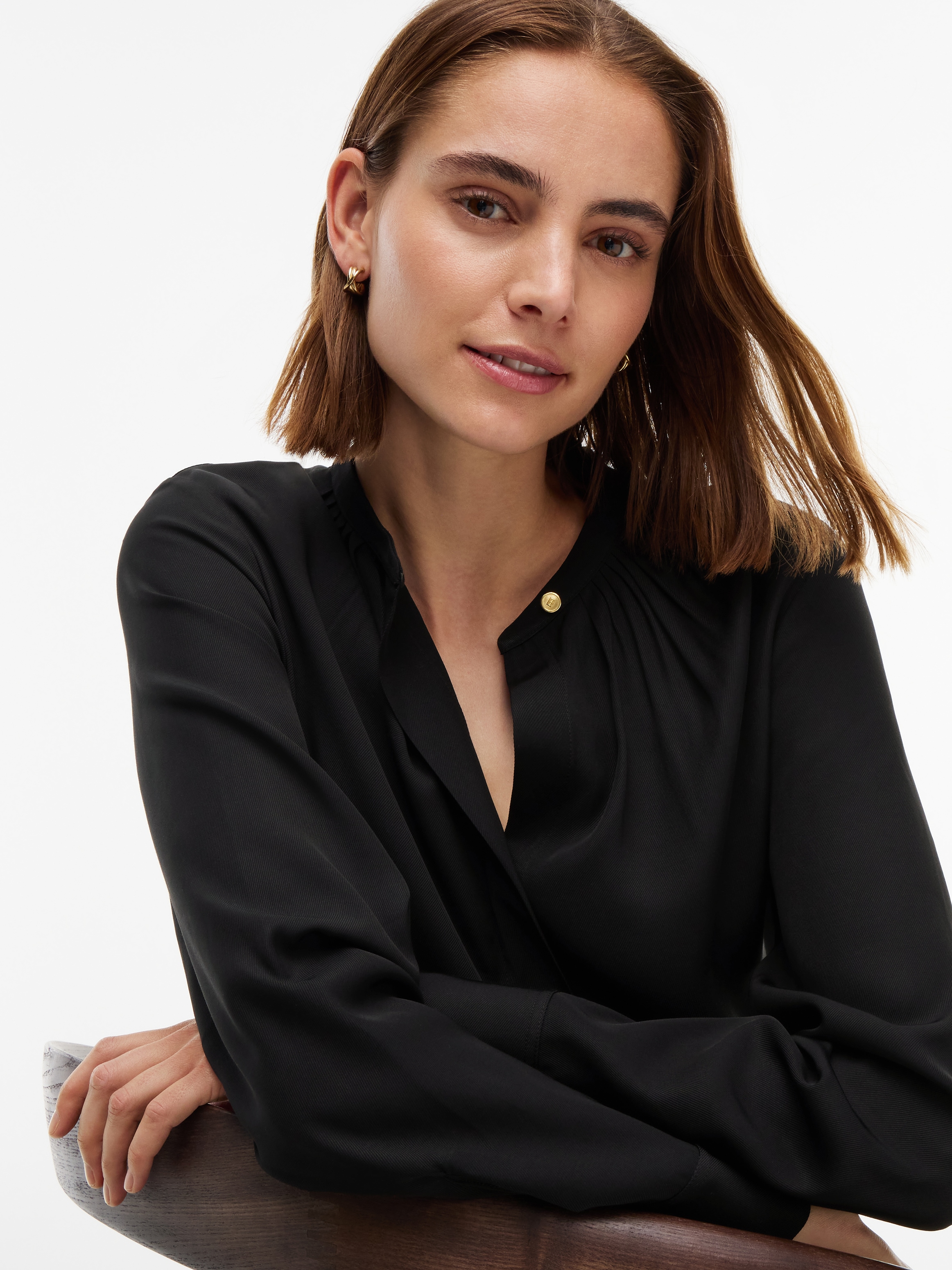 Tommy Hilfiger Langarmbluse »FEM FLUID BLOUSE ESSENTIAL« Viskose