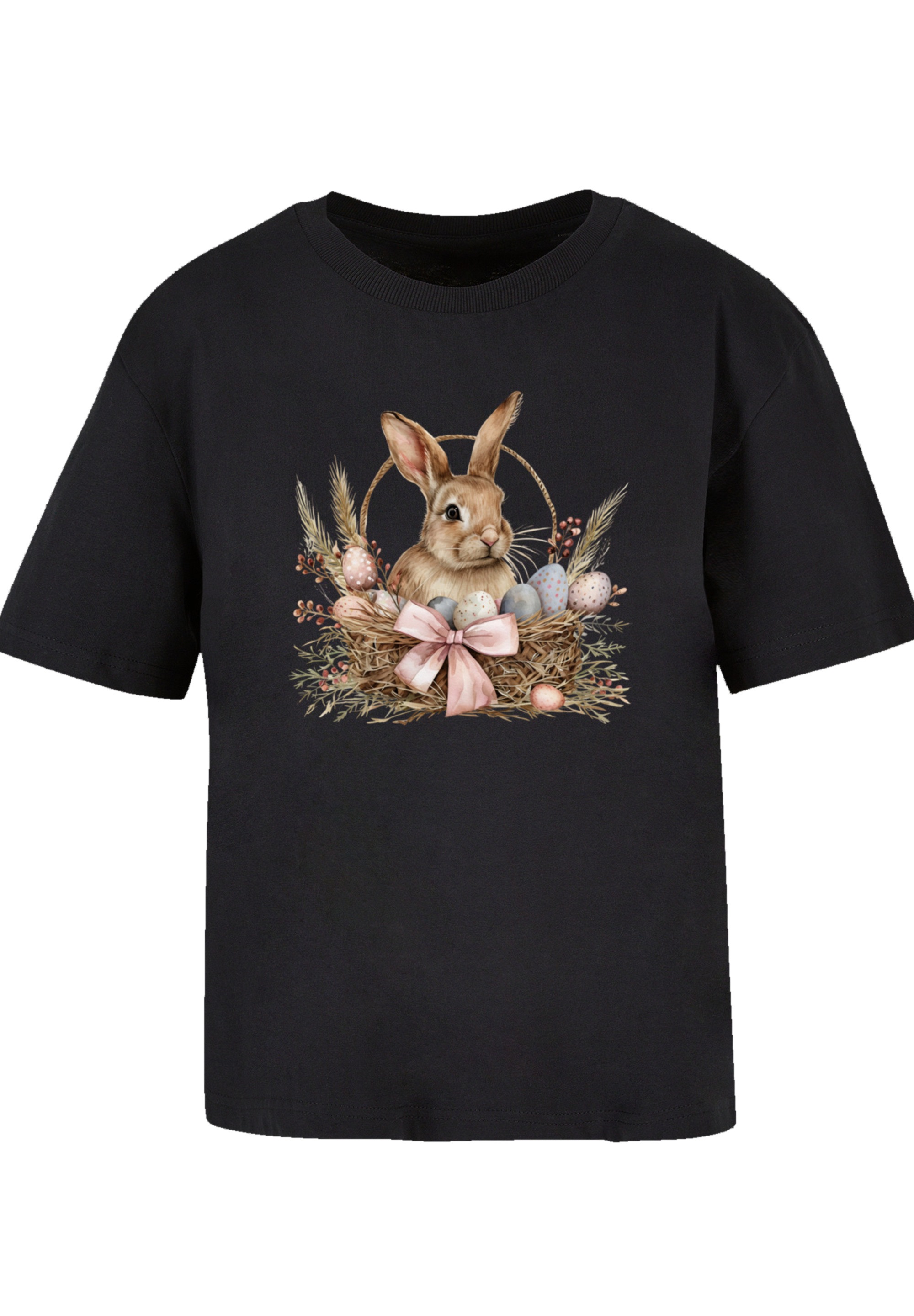F4NT4STIC T-Shirt »Osterhasen Korb Dekor«, Premium Qualität