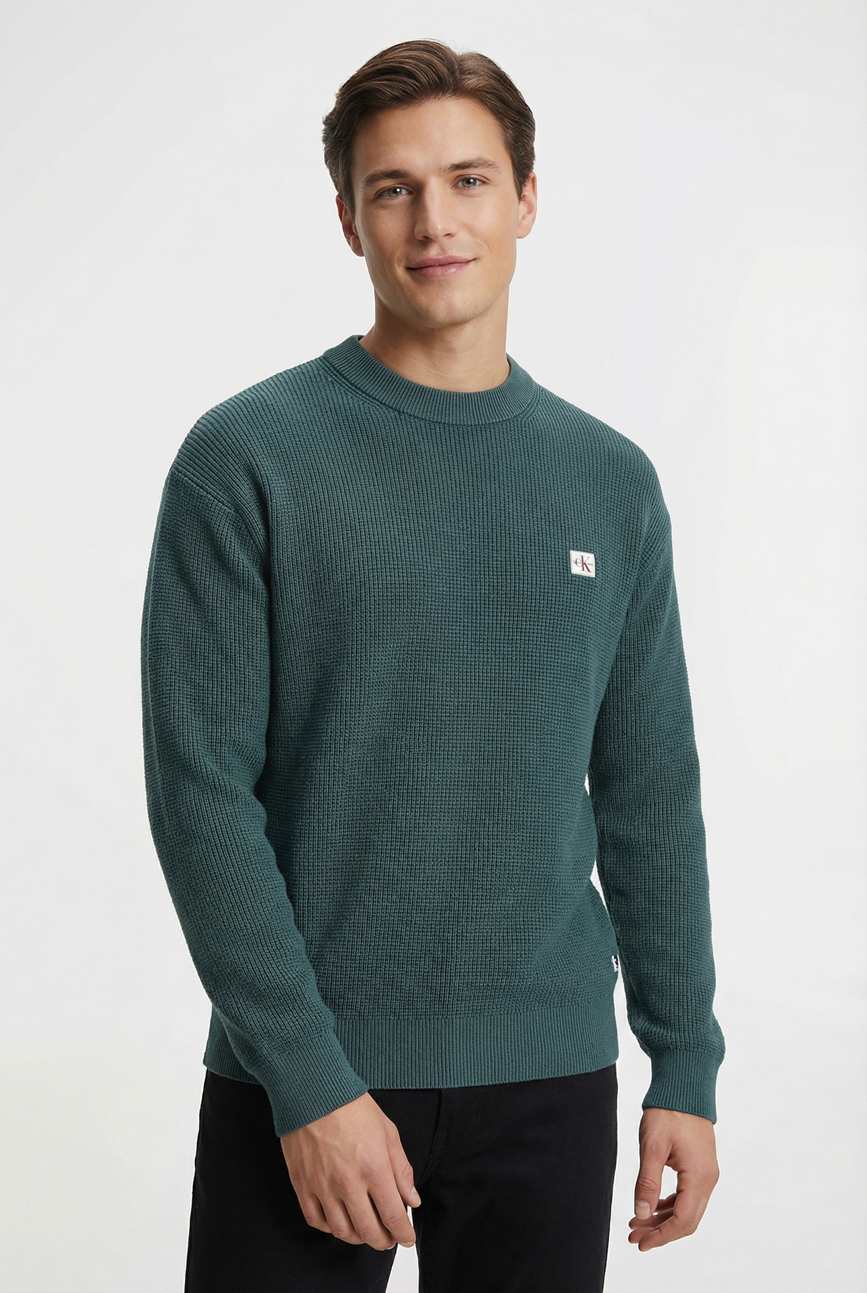 Calvin Klein Jeans Rundhalspullover "LS EZ COTTON WAFFLE CRWNK SWTR 9" Rund günstig online kaufen