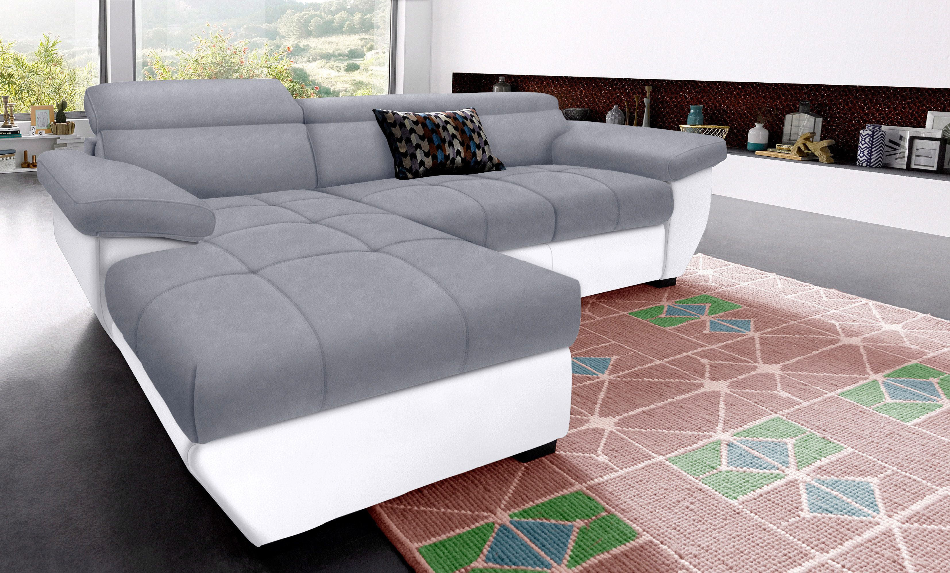 COTTA Ecksofa "Speedway L-Form" mit Kopfteilverstellung, wahlweise mit Schlaffunktion & Bettkasten