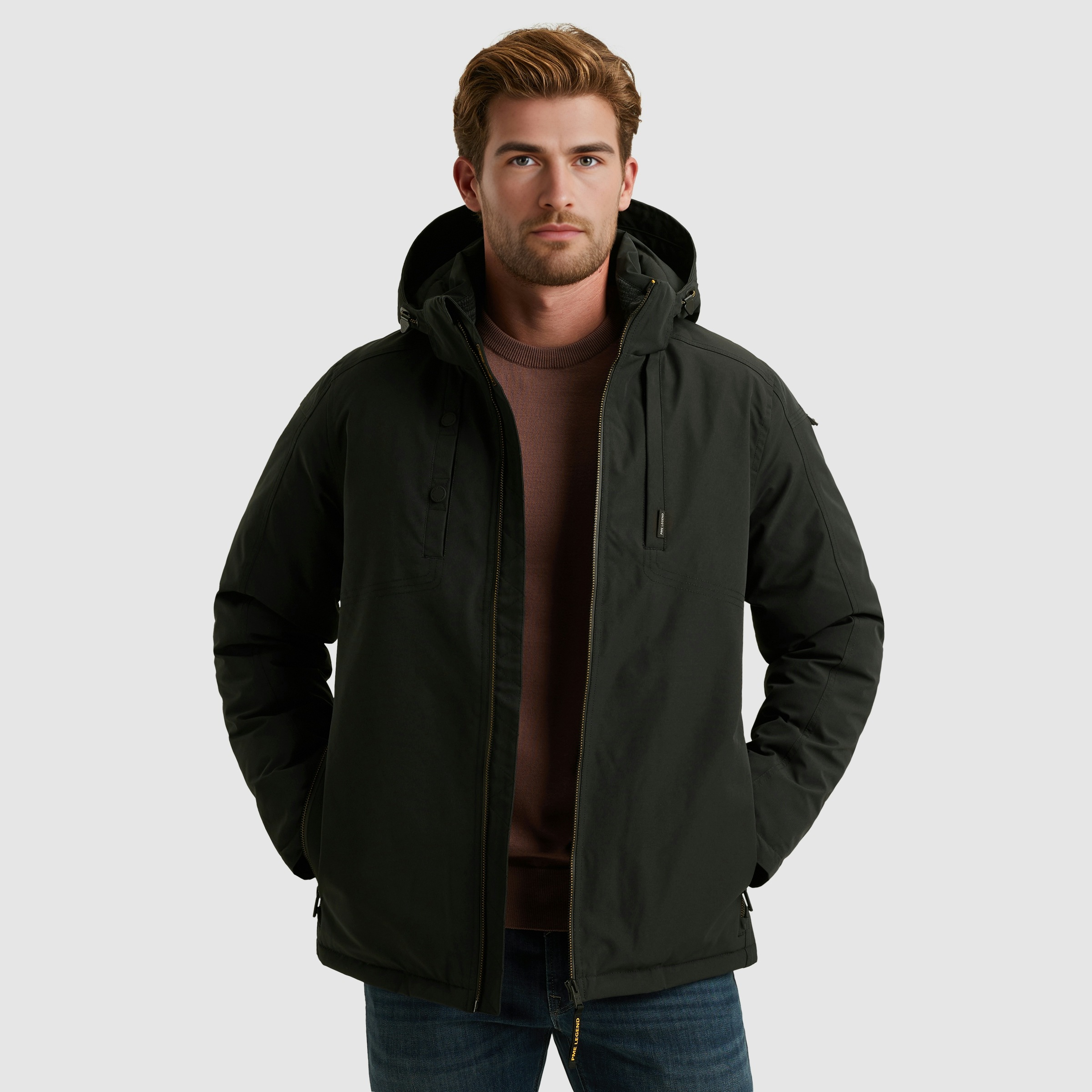 PME LEGEND Winterjacke mit Kapuze Taschen mit Reißverschluss