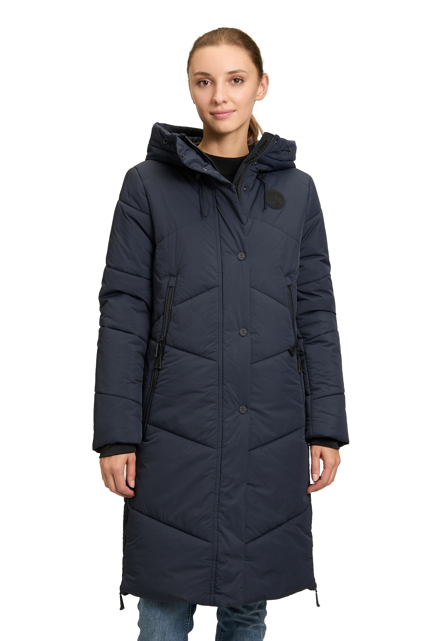 Amber & June Steppmantel "Amber & June Damen Steppmantel mit Kapuze" günstig online kaufen
