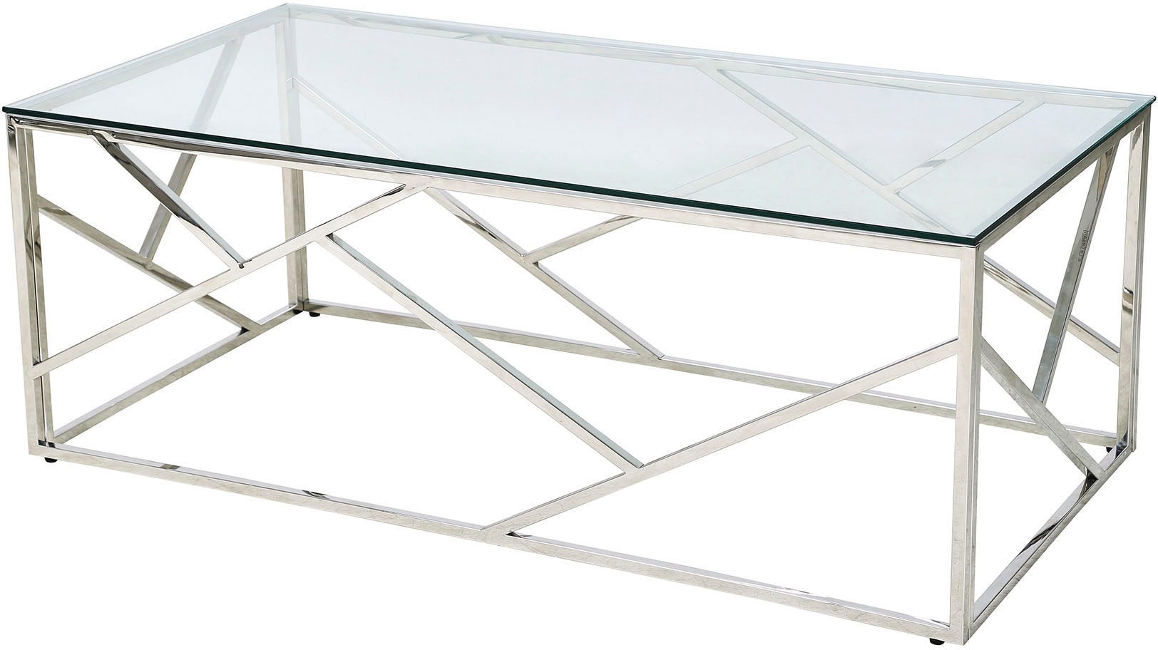 SalesFever Couchtisch "Glastisch mit stilvoller Eleganz" Edelstahlgestell: günstig online kaufen
