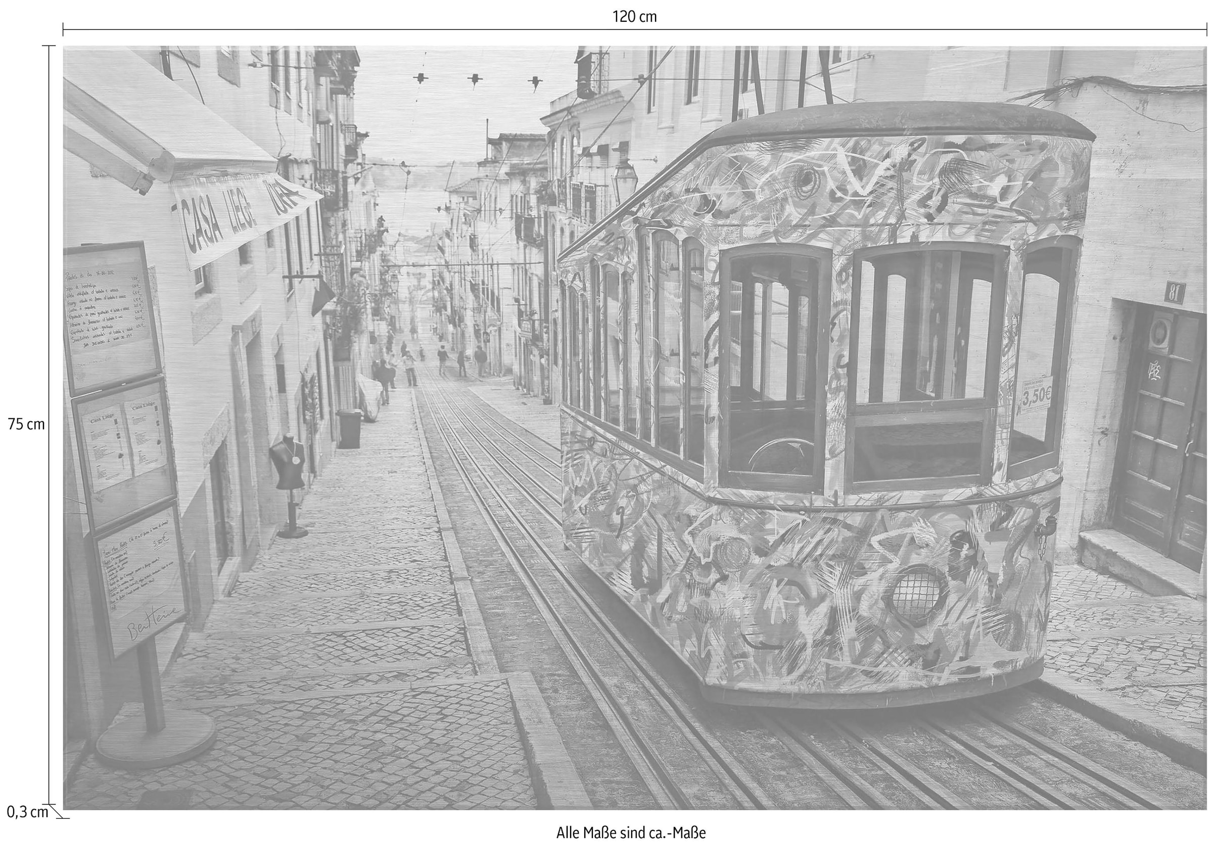 Wall-Art Metallbild »Ben Heine - Tram in Lissabon«, mit Silbereffekt  bestellen | BAUR