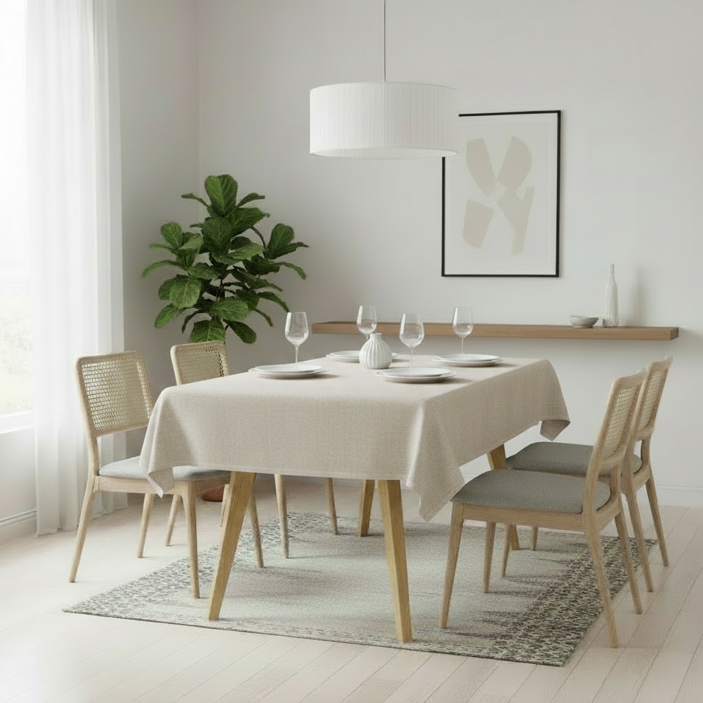 OTTO home Tischdecke "Josée, wasserabweisend, in eckig & rund" strukturiert, Leinenoptik, uni,wasserabweisend, pflegeleicht, Deko