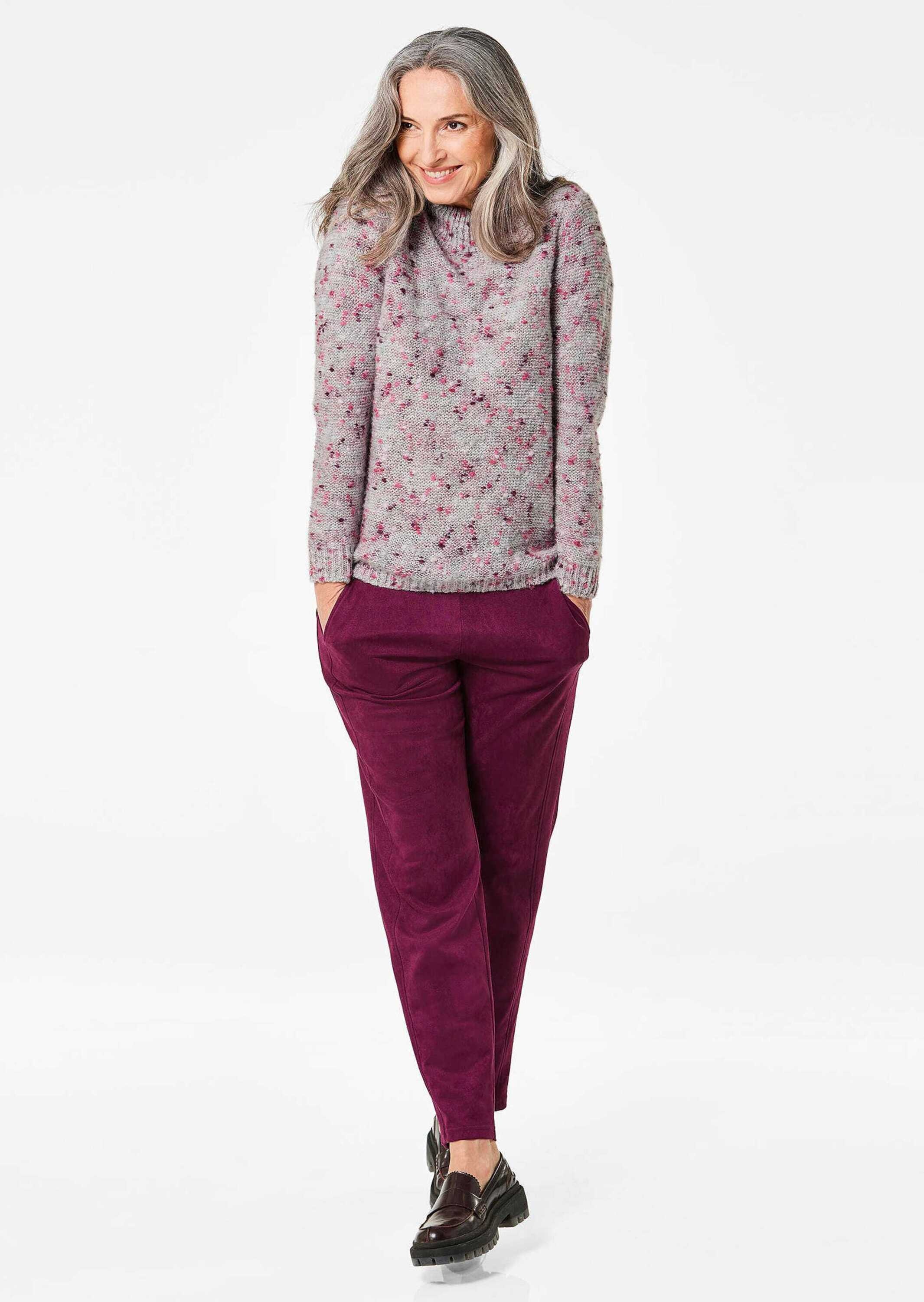 GOLDNER Rundhalspullover "Edler Strickpullover mit Stehkragen" Noppengarn günstig online kaufen