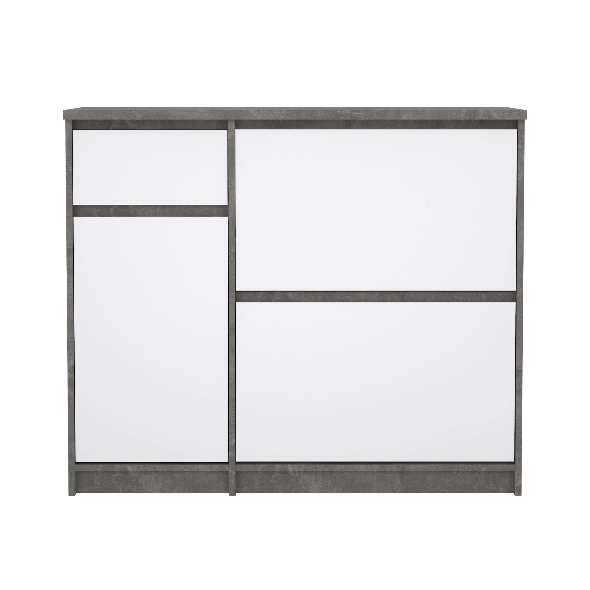 INOSIGN Schuhschrank »Naia Schuhaufbewahrung, Schuhkommode, Schuhregal, Garderobenschrank,«, mit 2 Klappen und 1 Tür und 1 Schublade, Breite 109 cm