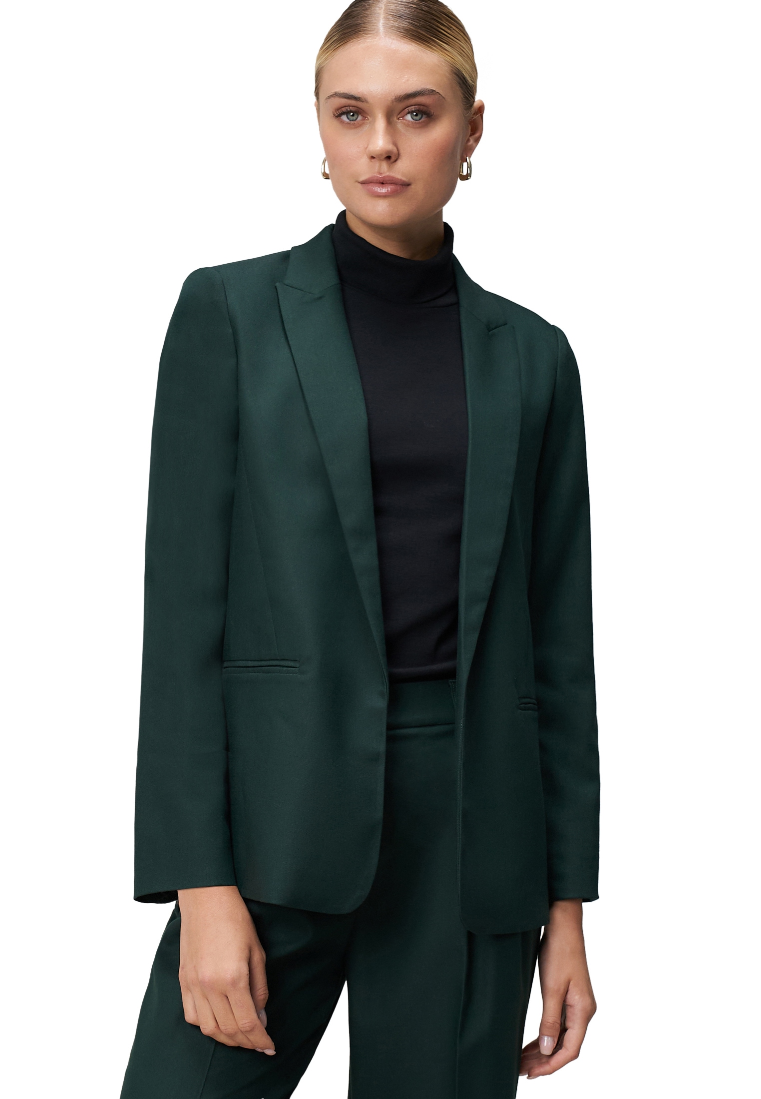 Zero Jackenblazer "Damen Longblazer mit Paspeltaschen" Plain/ohne Details günstig online kaufen