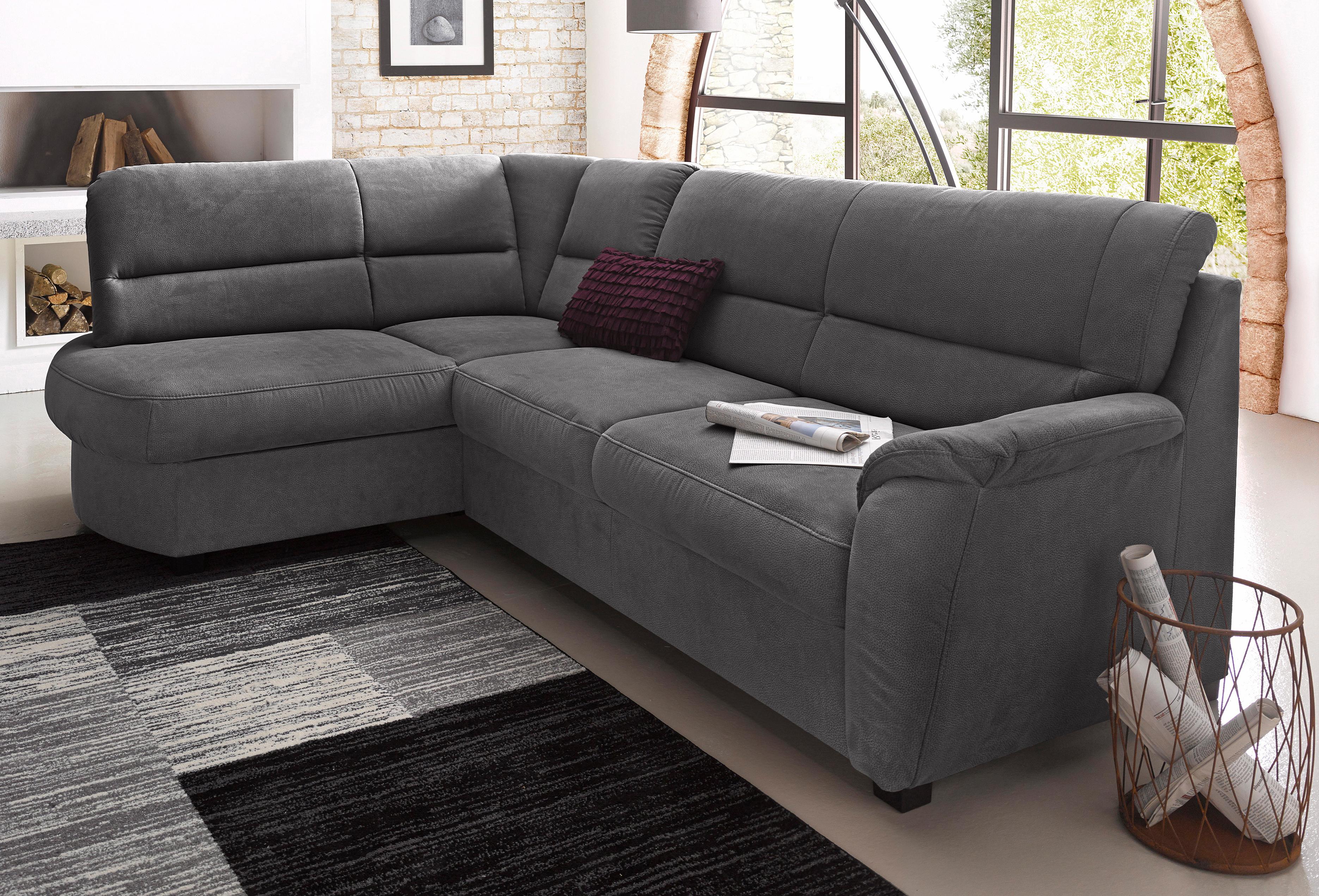 sit&more Ecksofa "Pandora, L-Form, B: 251 cm, Bettfunktion & Bettkasten wählbar" Frei im Raum stellbar, Federkernpolsterung, komfortable Sitzhöhe 45 cm