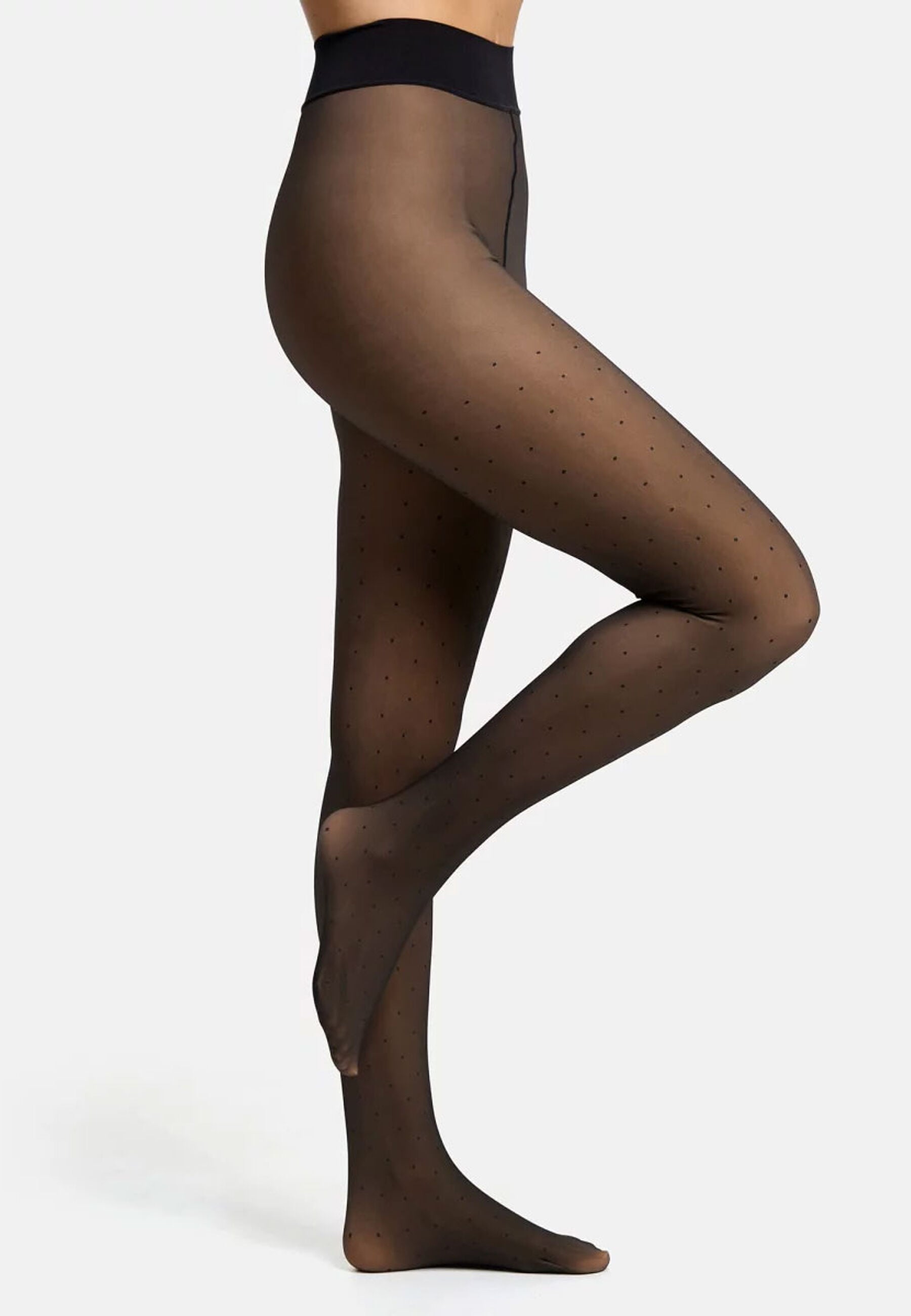 CAMANO Damen Feinstrumpfhose "Thermostrumpfhose 80 DEN 1er Pack", Gr. 38schwarz dots, 50% Polyester, 40% Polyamid, 10% Elasthan, Strumpfhosen