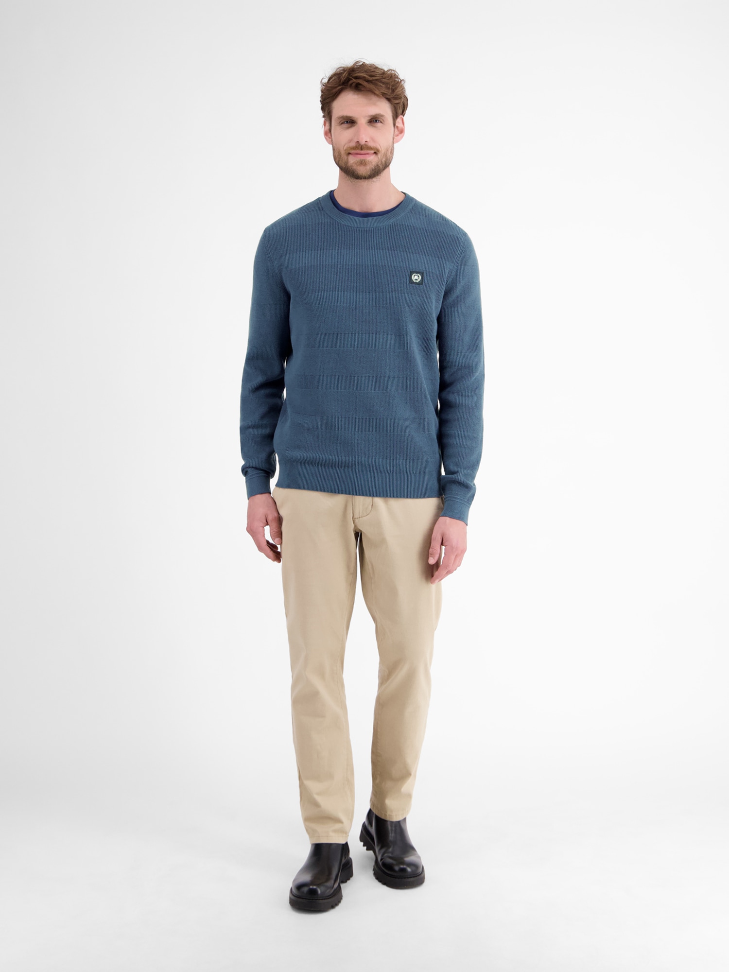 LERROS Strickpullover »LERROS Strickpullover für Herren, tonal gestreift«