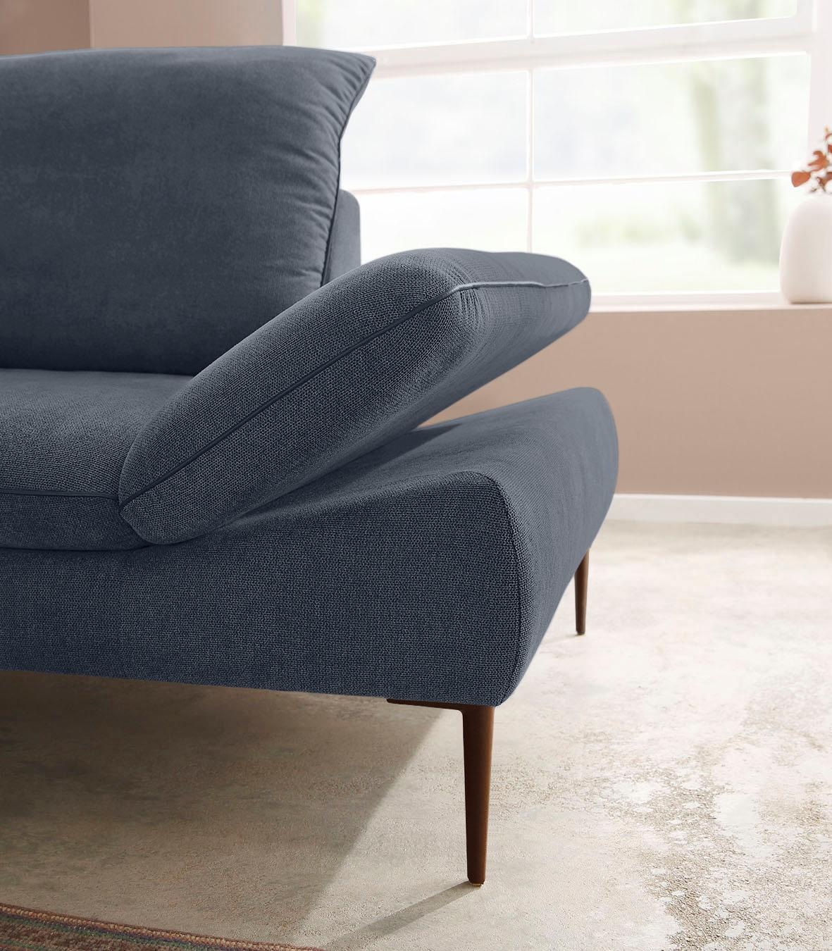W.SCHILLIG Ecksofa »enjoy&MORE, Designsofa, elegant und bequem, L-Form«, Sitztiefenverstellung, Füße bronze pulverbeschichtet, Breite 294 cm