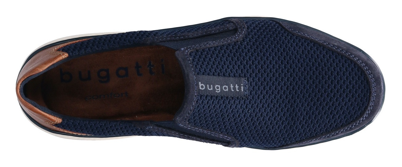 bugatti Slipper, mit Kontrastbesatz an der Ferse, Weite G