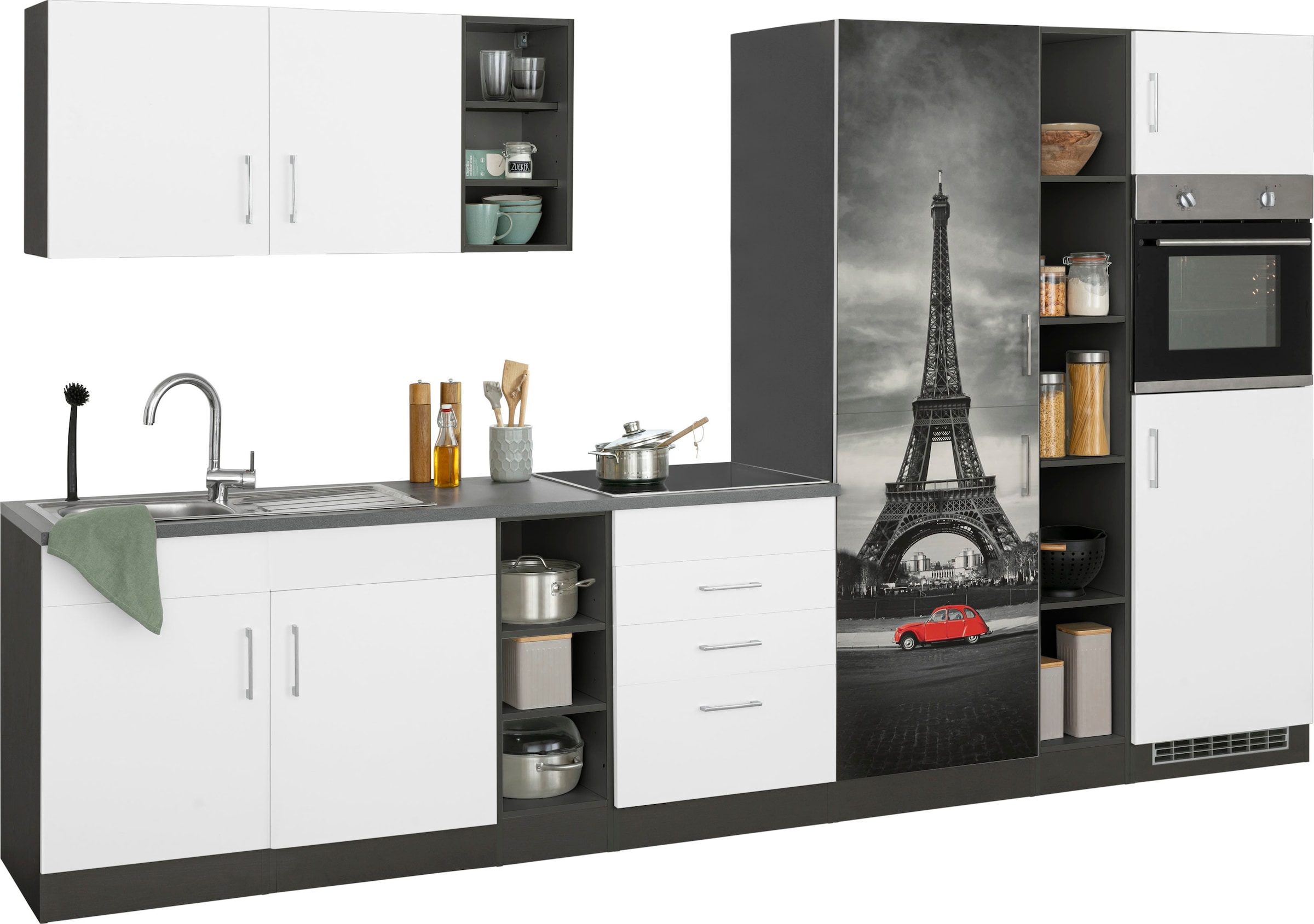 KOCHSTATION Küchenzeile »KS-Paris«, ohne E-Geräte, Breite 340 cm