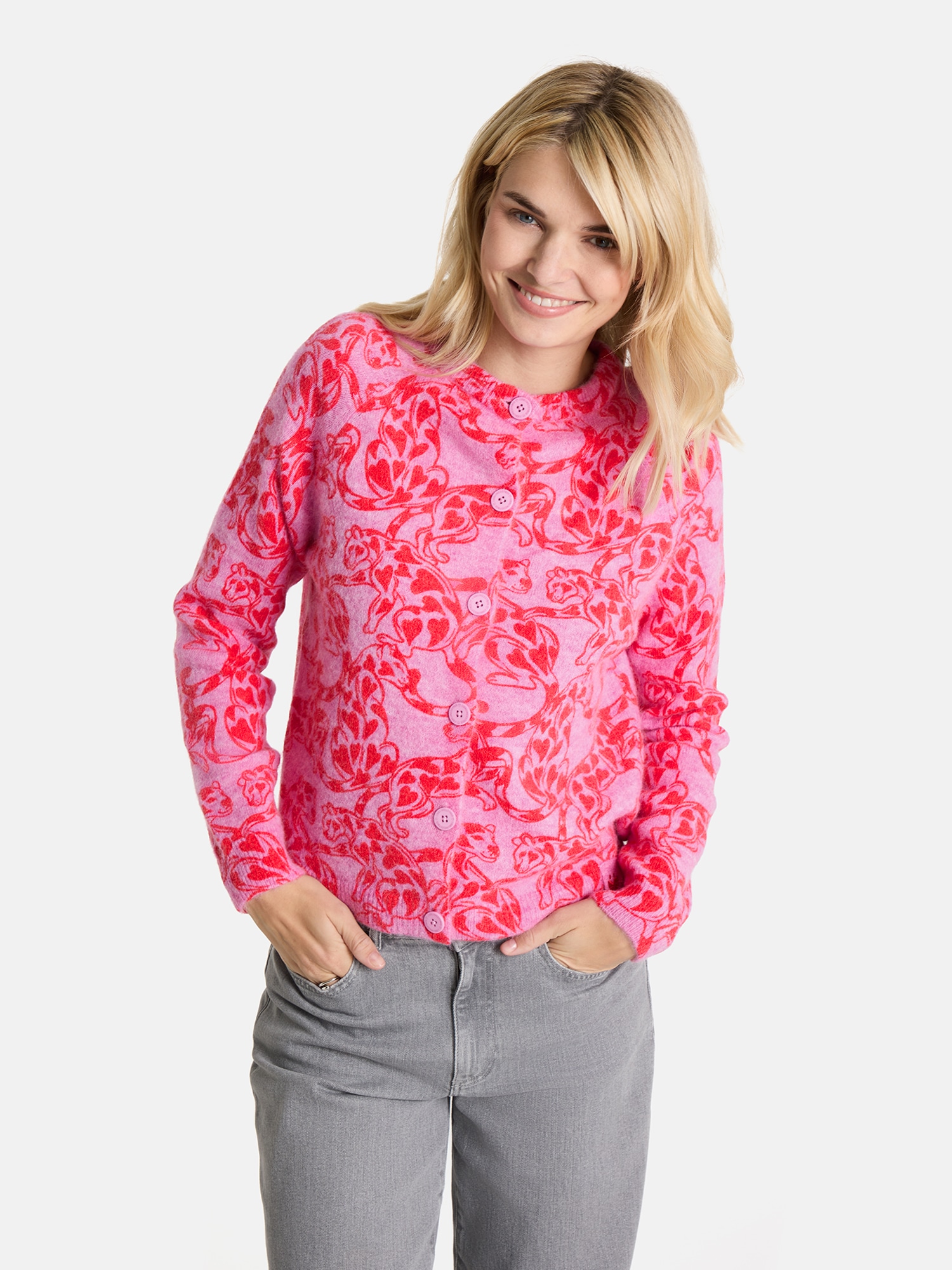 Lieblingsstück Strickjacke "AitanaL" mit Alloverprint günstig online kaufen