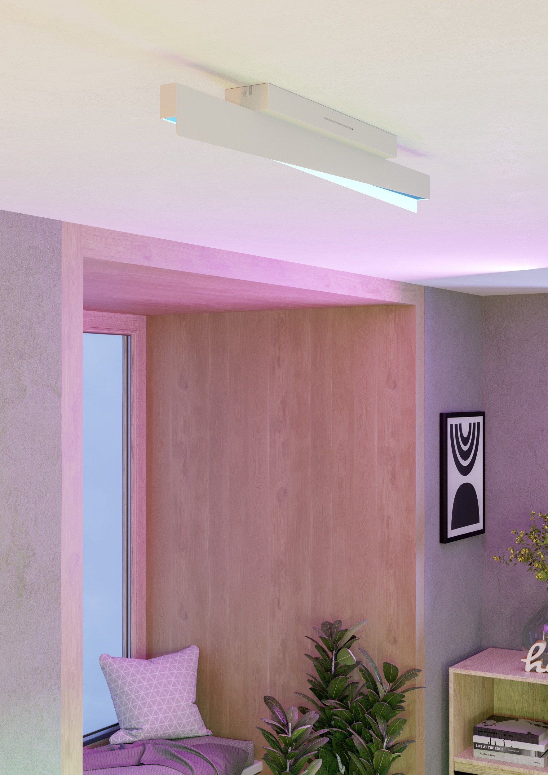EGLO LED Deckenleuchte »BOLOGNANO-Z Deckenlampe - Alu, Stahl - LED - 13,5W - IP20« LED-Modul 1 Stk. Kaltweiß | Neutralweiß | RGB | Warmweiß Wohzimmerlampe, Esszimmerlampe, Flur, Schlafzimmer, L76 x B7 x H10 cm