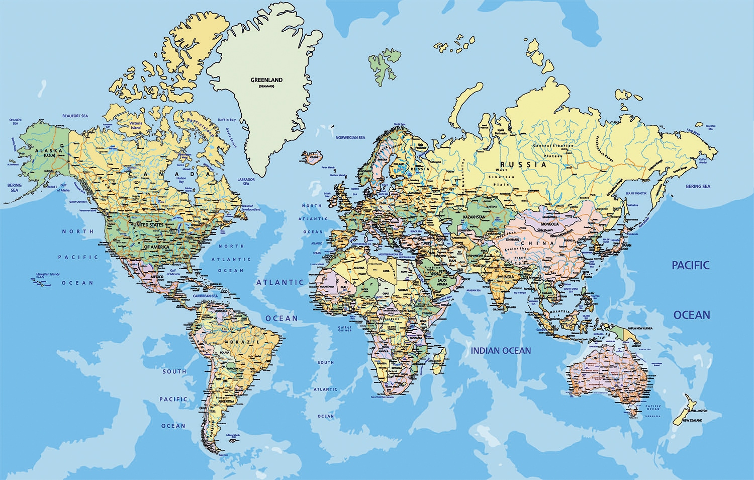 Papermoon Fototapete "World Map"